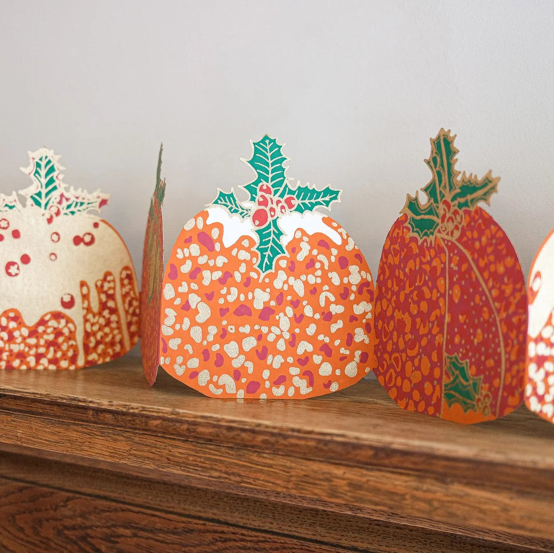 Christmas Puddings Concertina Garland | East End Press