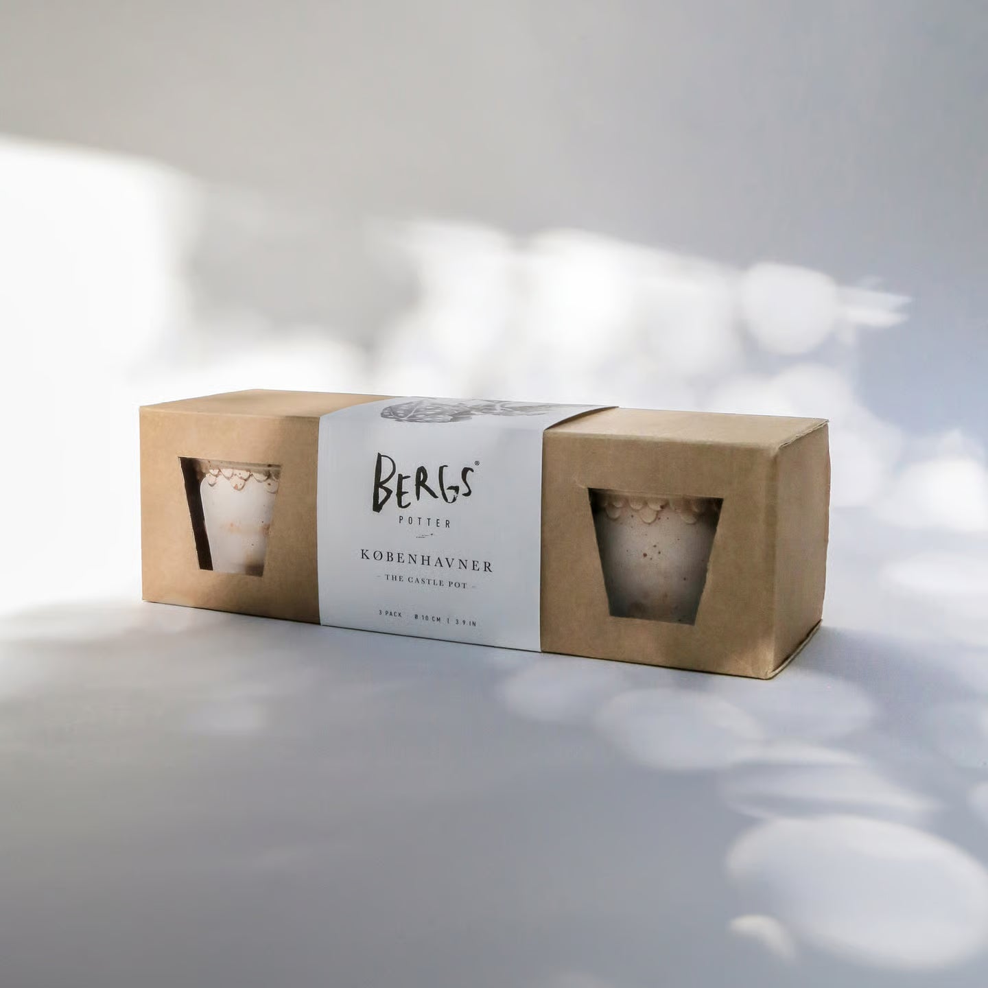 Bergs Potter Copenhagen Pot & Saucer Set of 3 – Rosa Terracotta