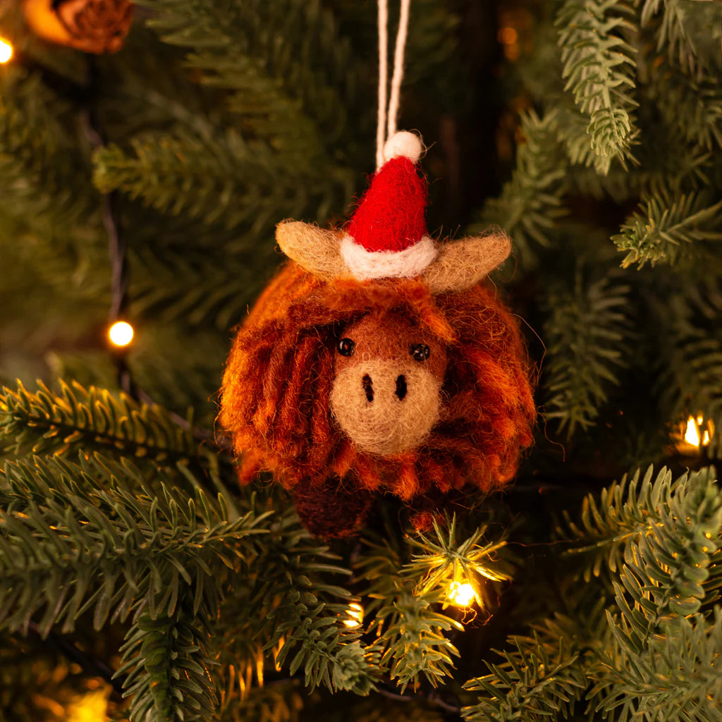 Mini Highland Cow | Felt Christmas Decoration