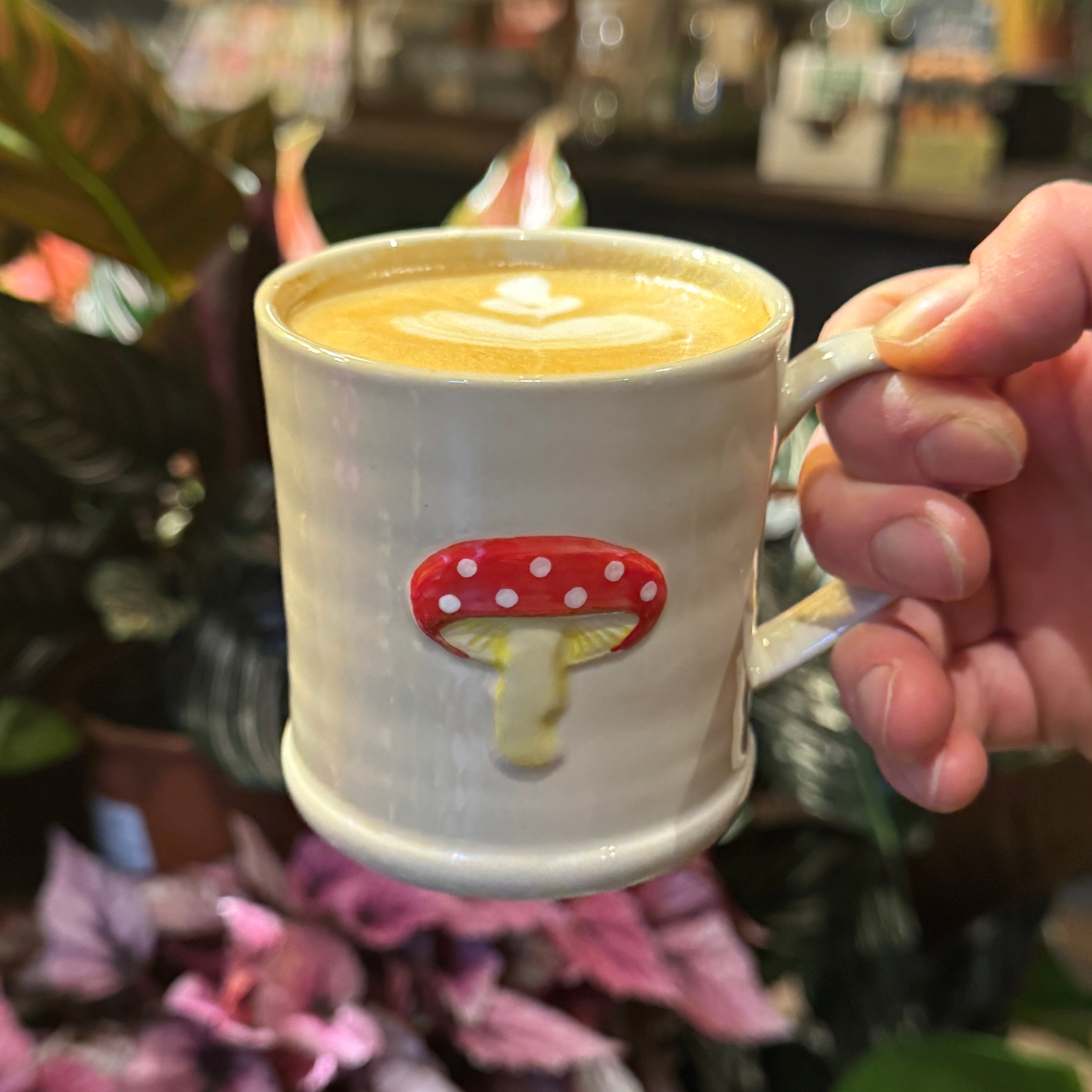 Mushroom Embossed Stoneware Mug