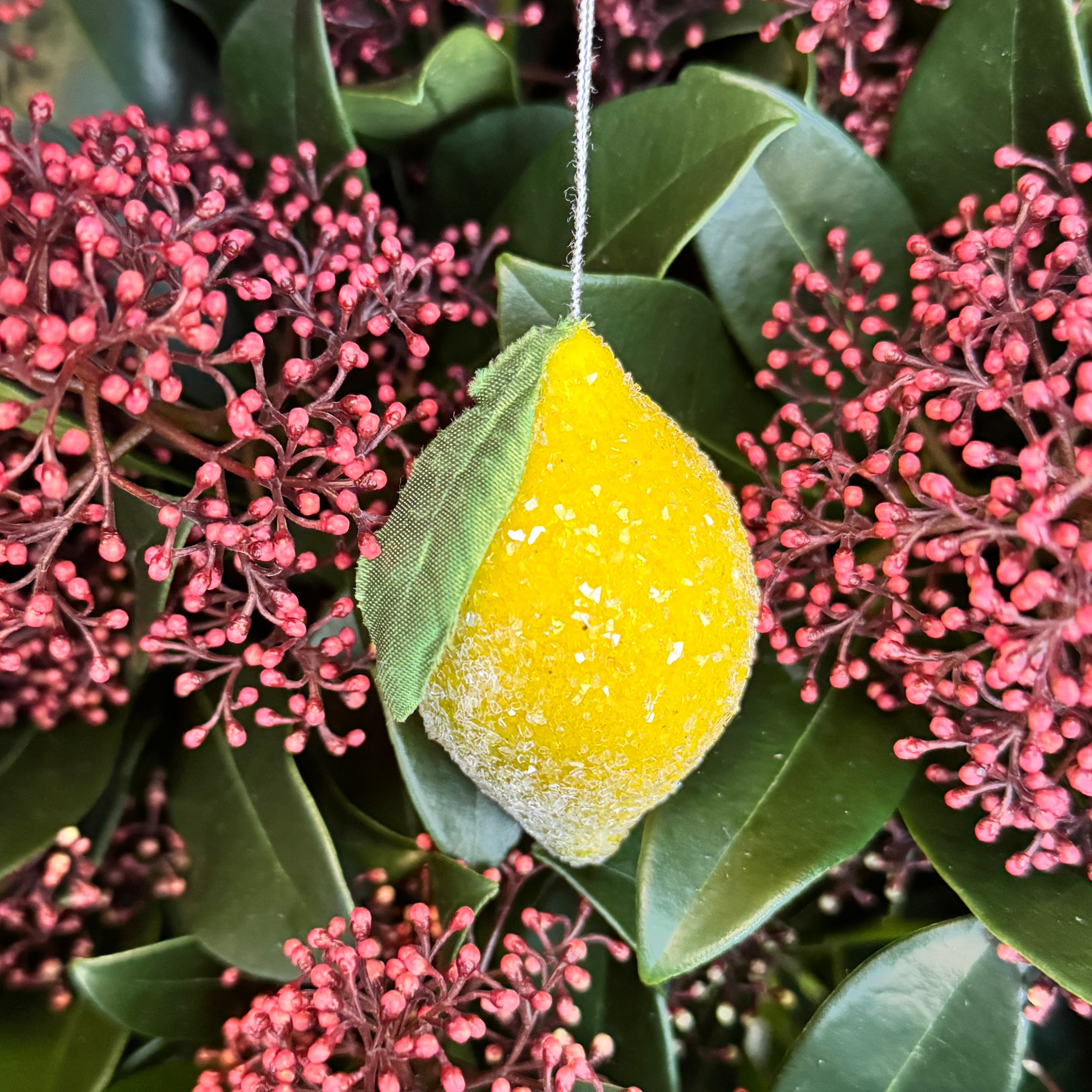 Frosted Fruit Ornament | Clementine, Lemon or Pear
