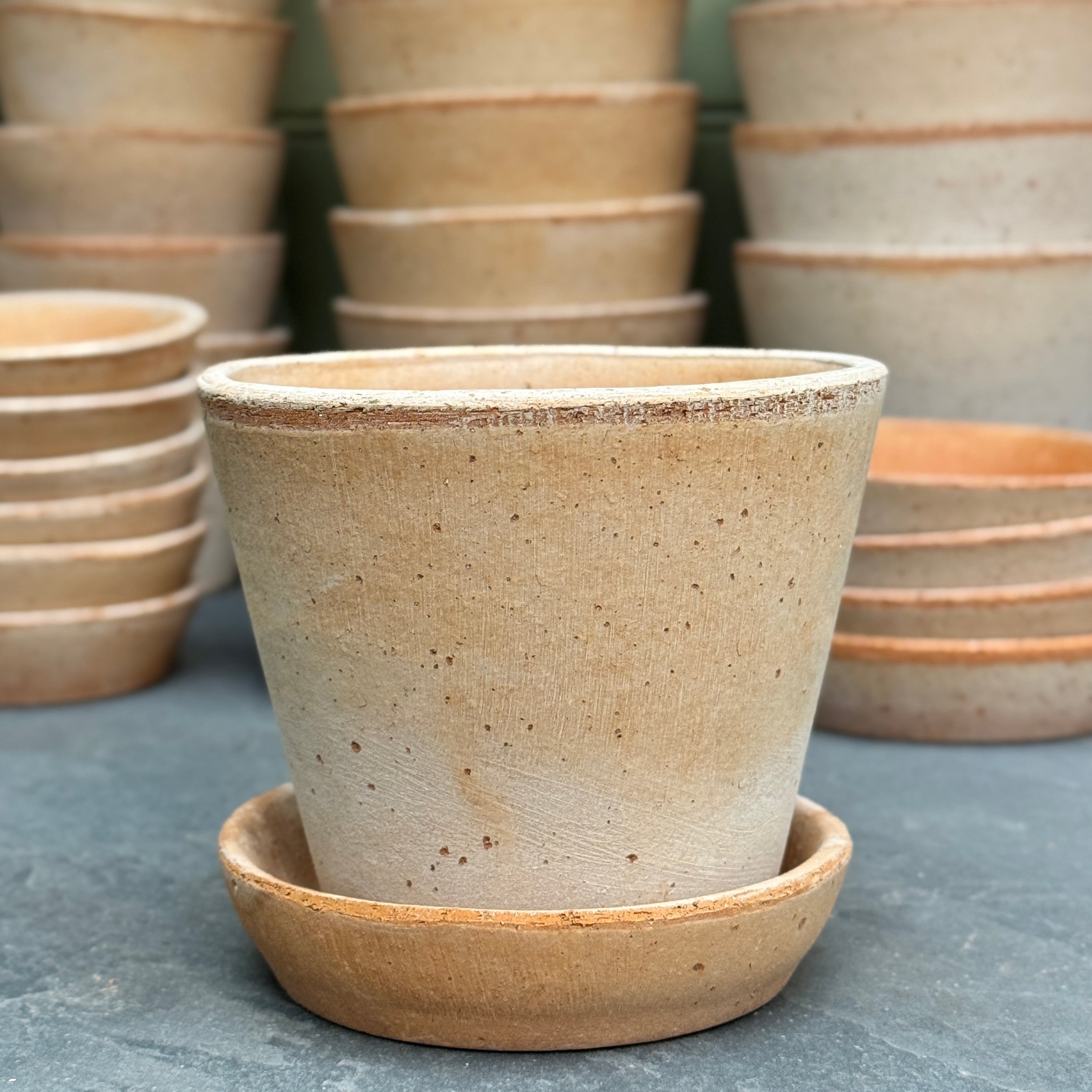 Bergs Potter Julie Pot & Saucer Set – Rosa Terracotta