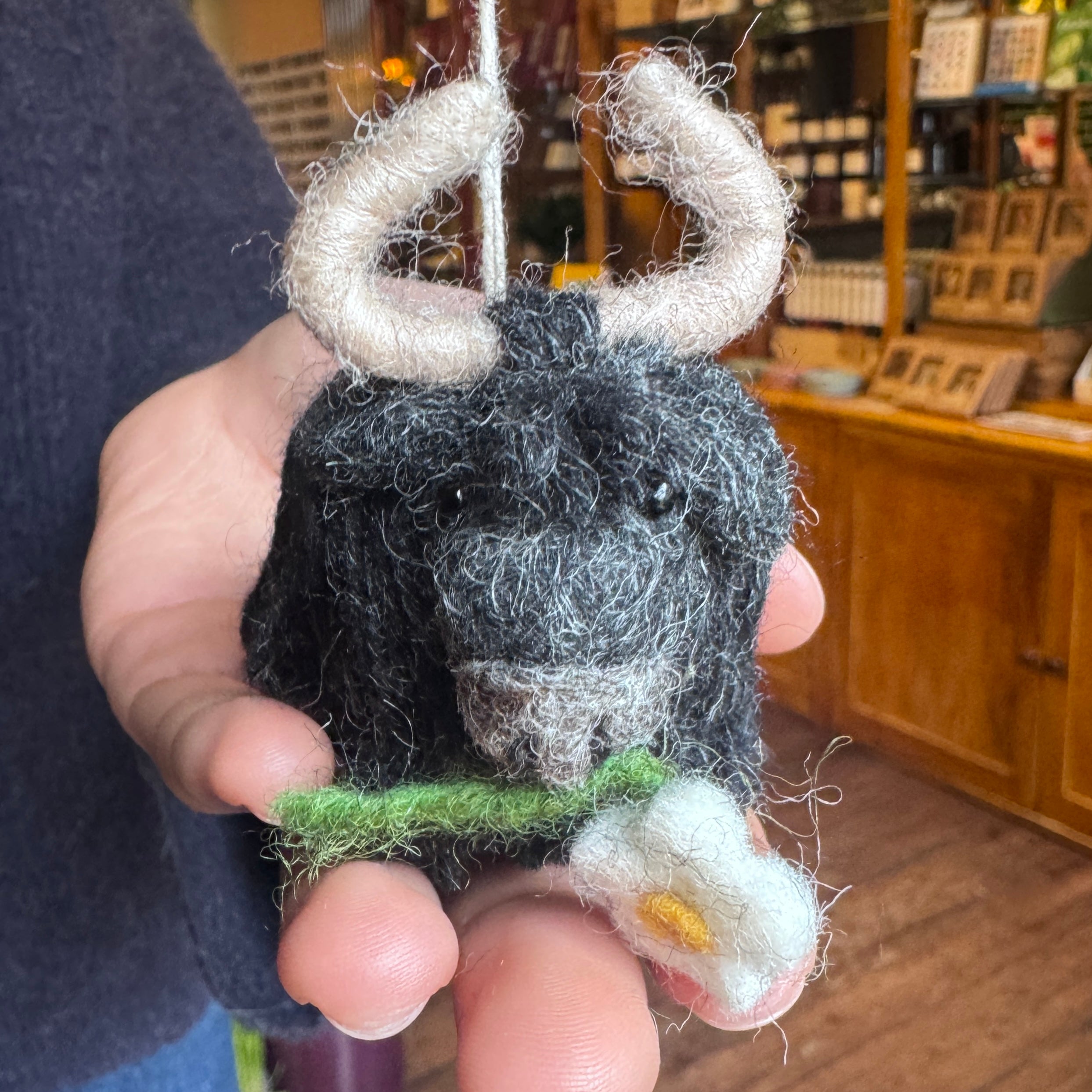 Mini Black Highland Cow | Felt Decoration