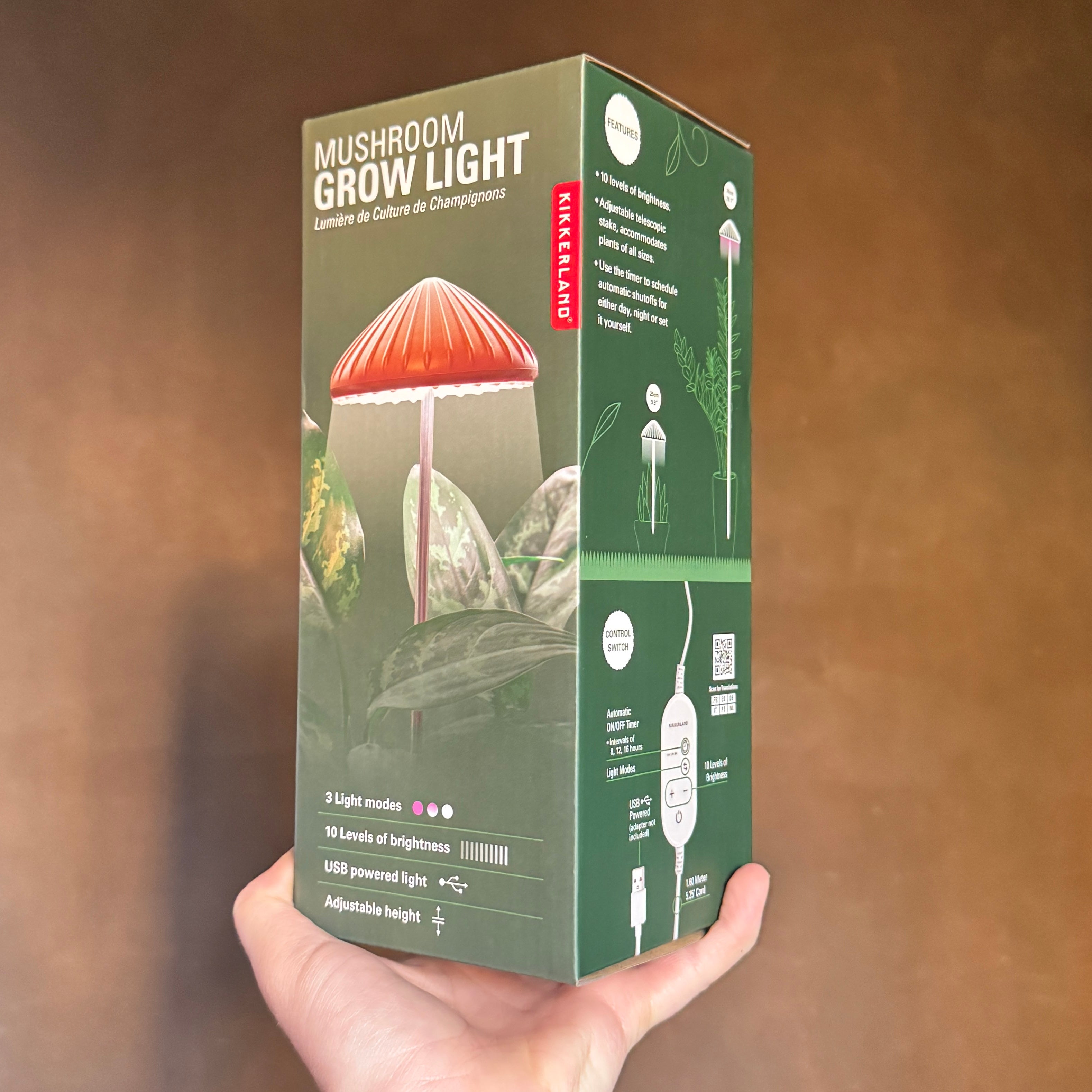 Mushroom Grow Light with Adjustable Stake