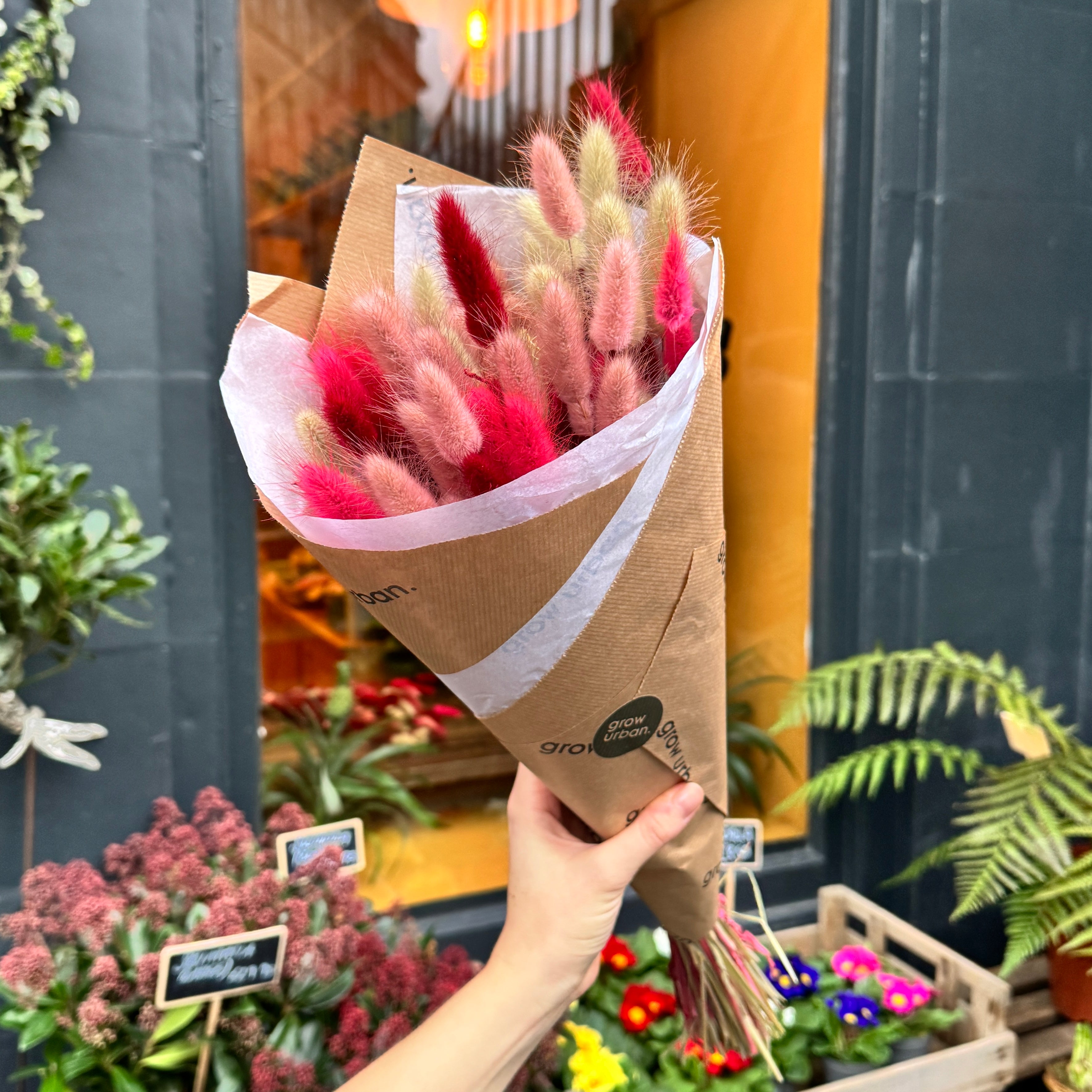 Dried Bunny Tail ‘Love Bunch’ – Blush & Red