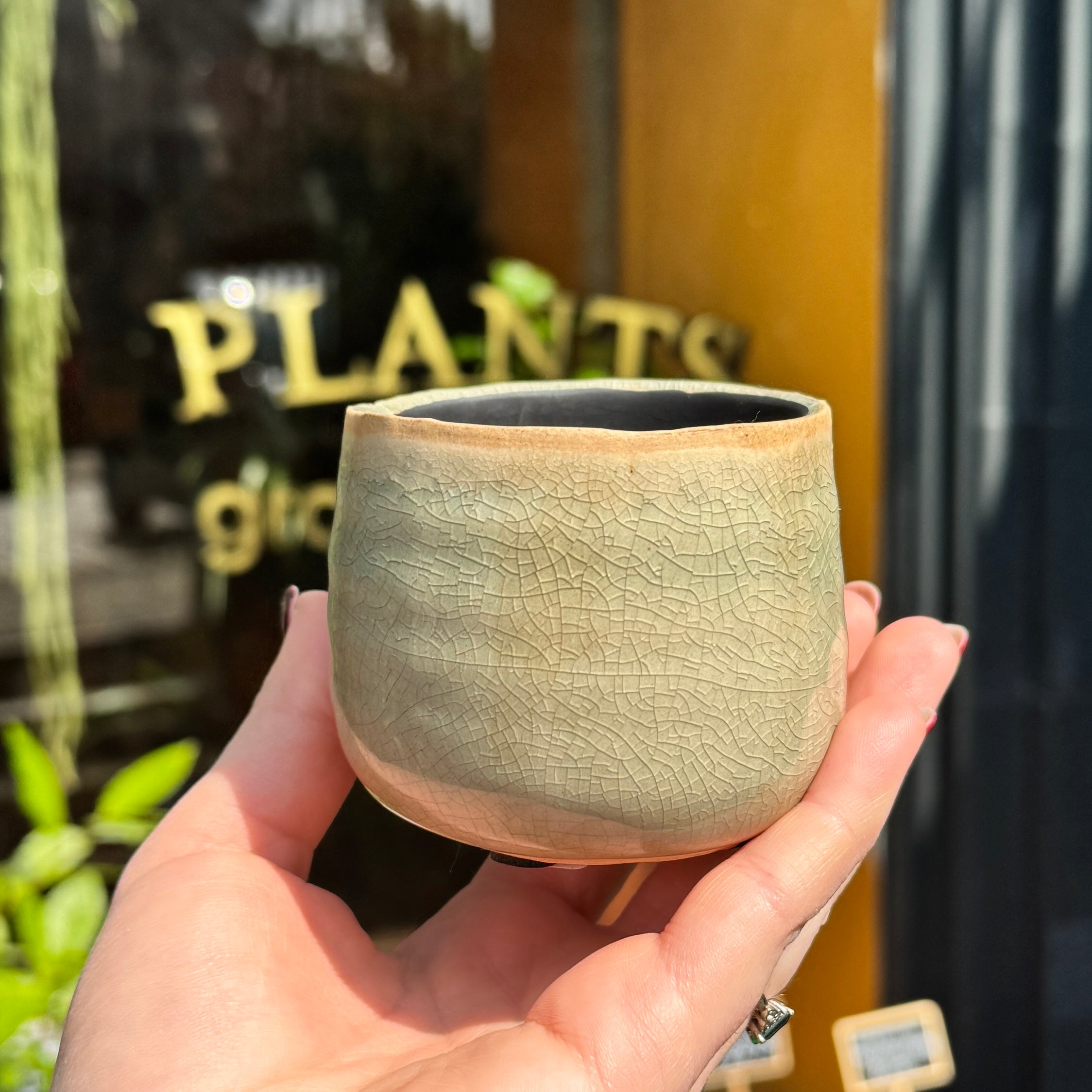 Crackle Glaze Pot - Mint | 8cm
