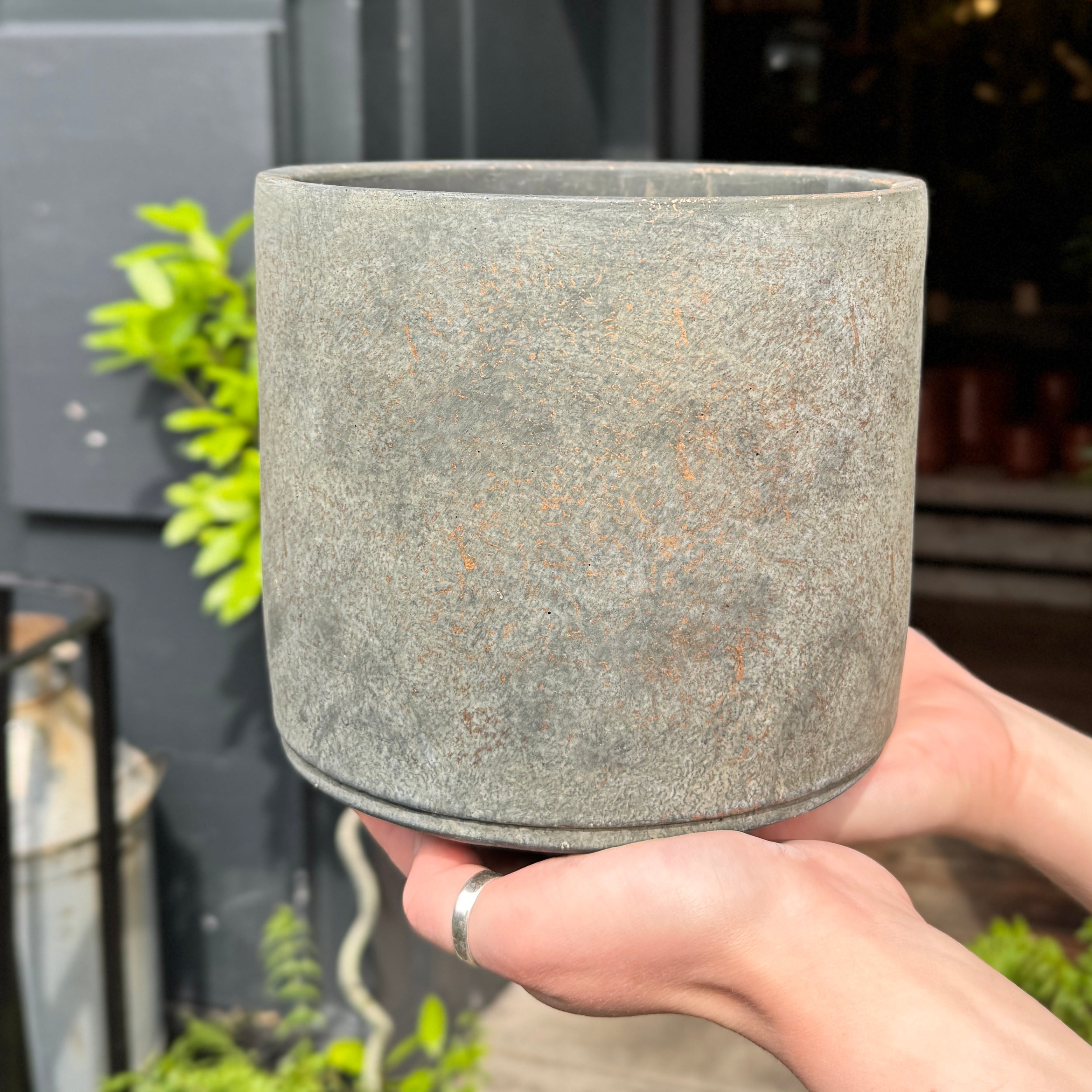 Cement Pot - Dark | 18cm
