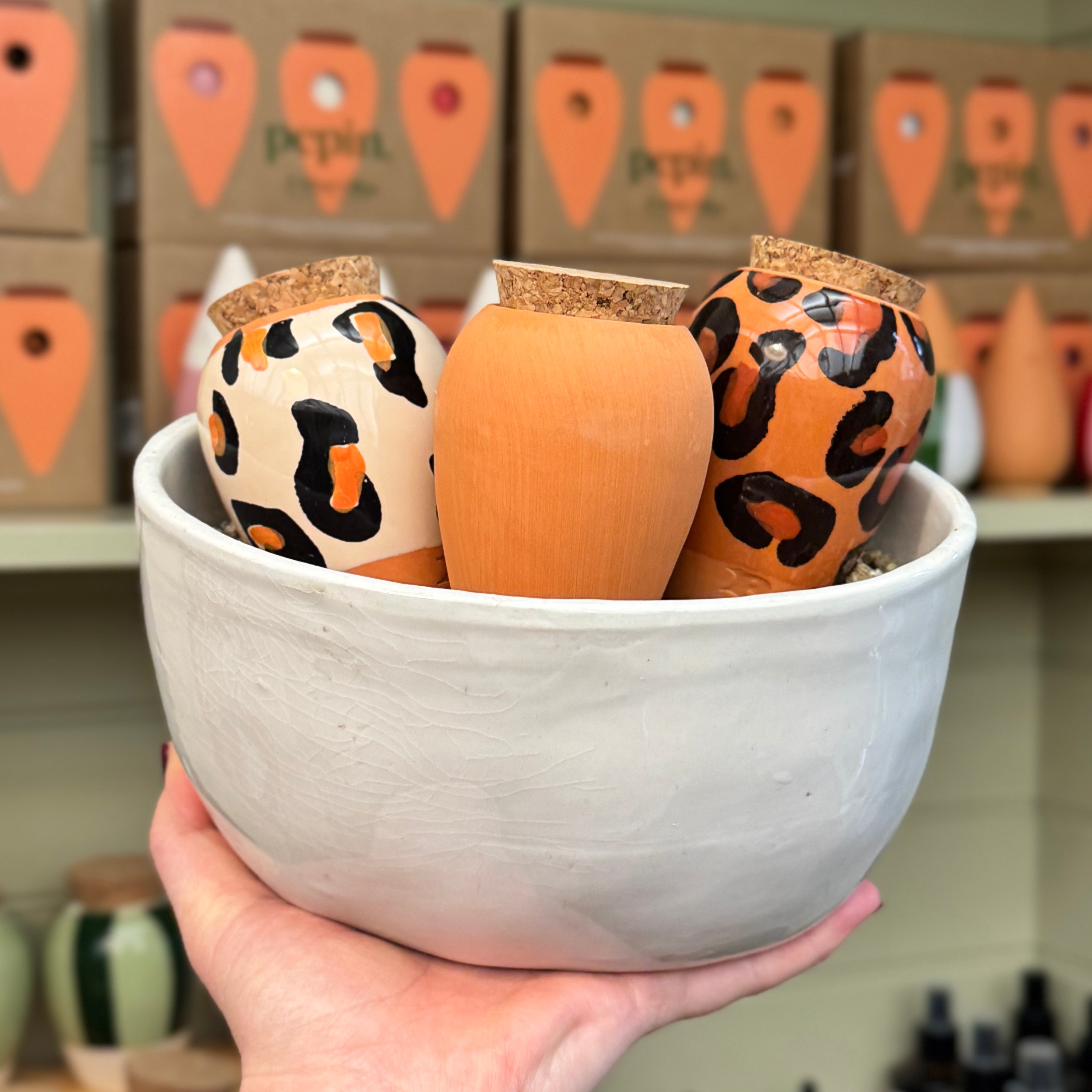 Pepin Trio Leopard Mini Ollas – Terracotta & Leopard Gift Set