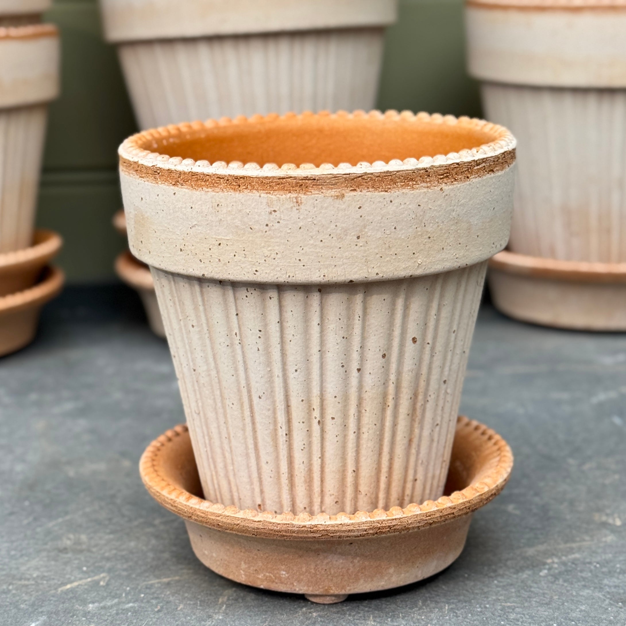 Bergs Potter Simona Pot & Saucer Set - Rosa Terracotta