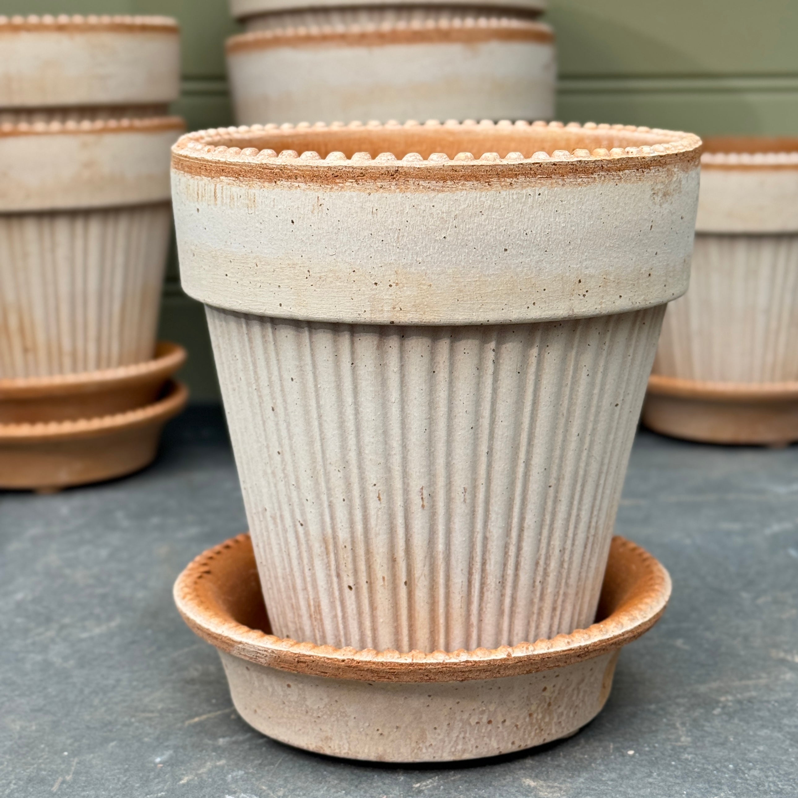 Bergs Potter Simona Pot & Saucer Set - Rosa Terracotta