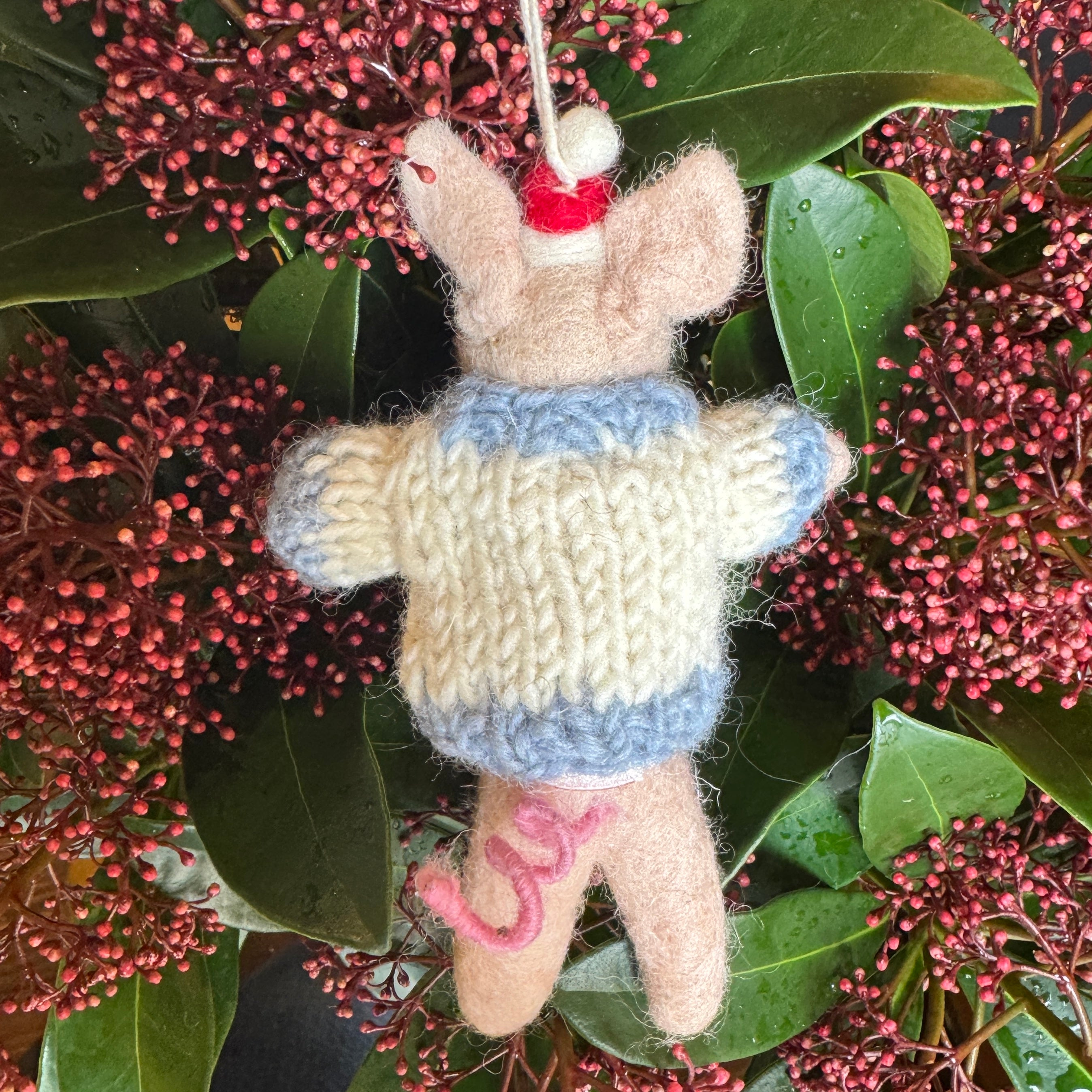 Piglet in Christmas Jumper| Felt Christmas Decoration