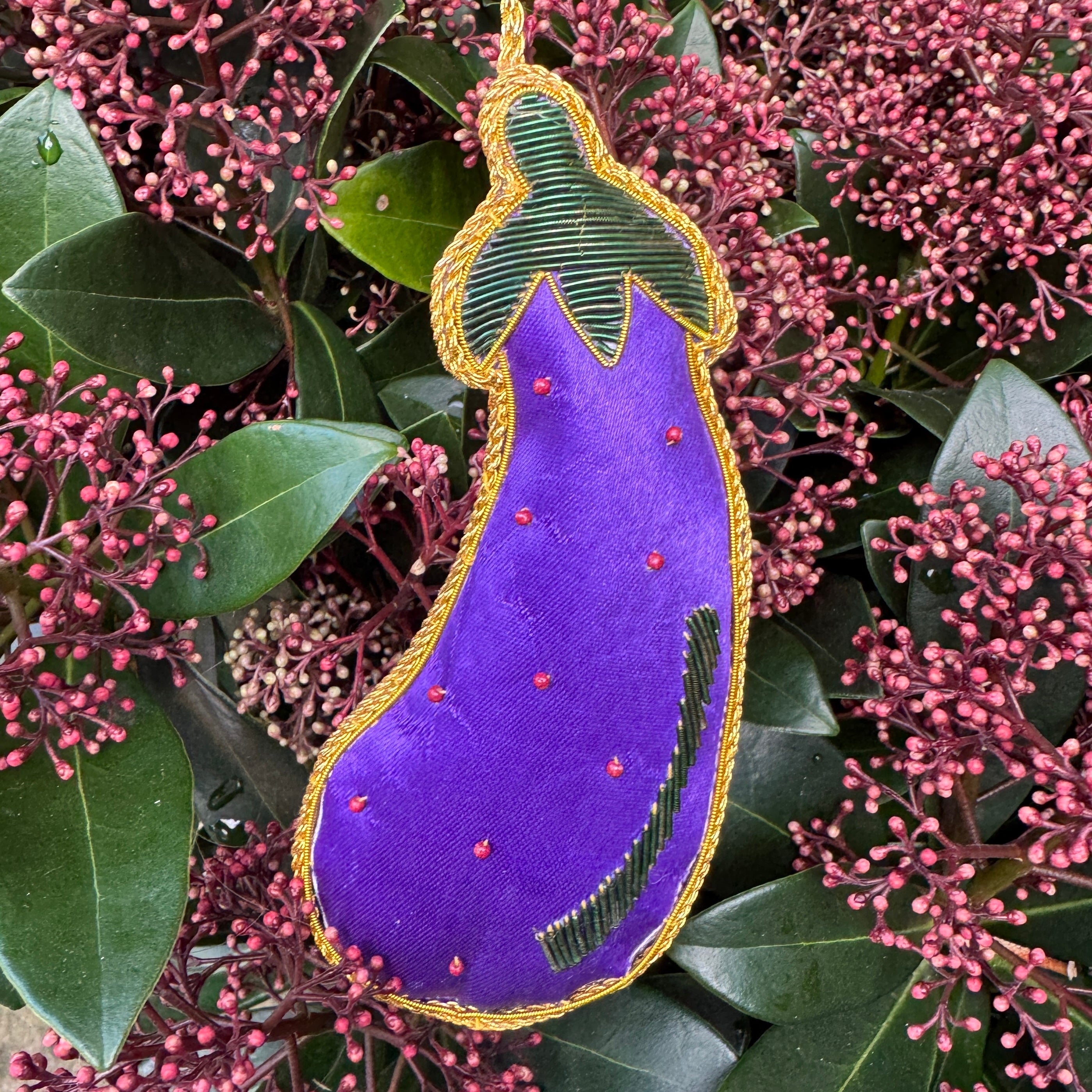 Aubergine | Zari Decoration