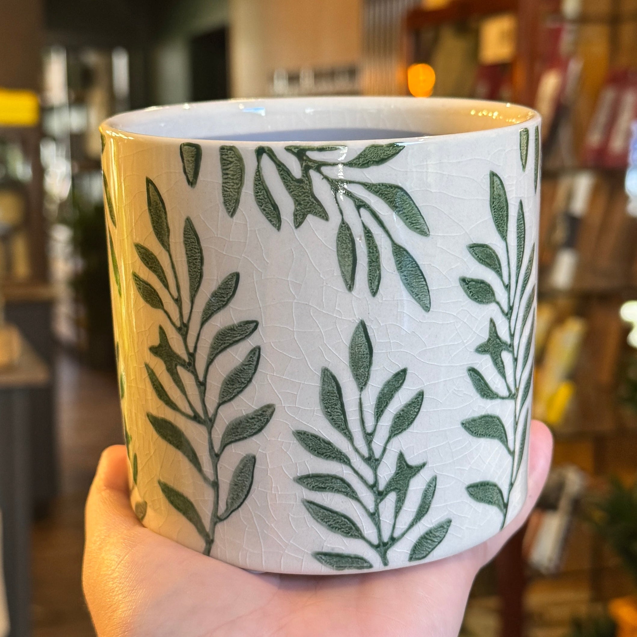 Green Leaves Plant Pot | 12cm