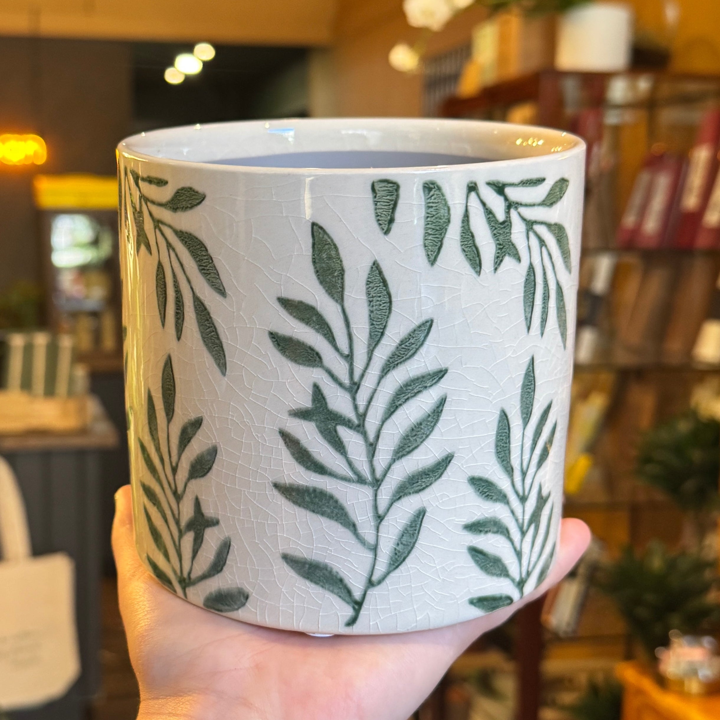 Green Leaves Plant Pot | 14cm