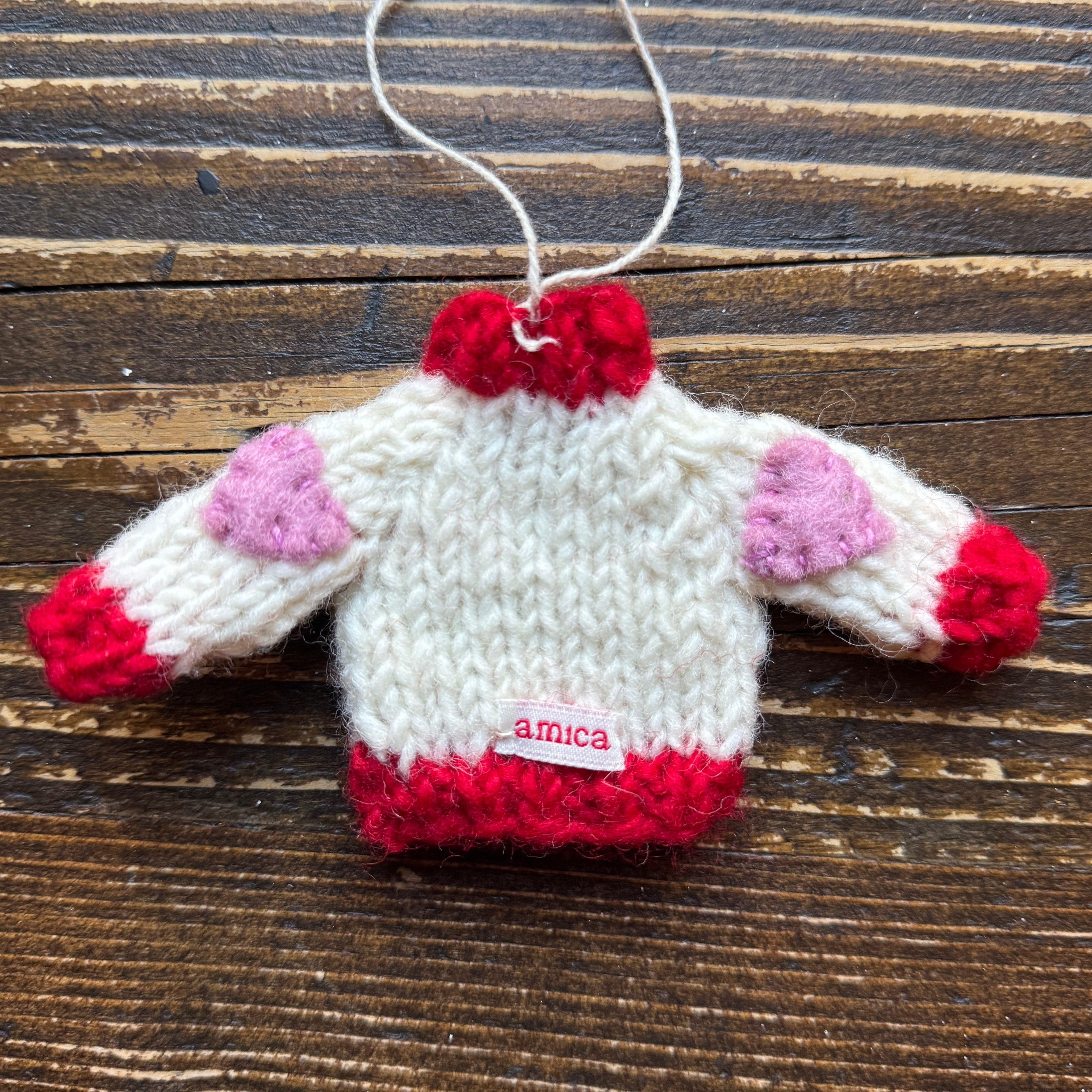 I Love You Knitted Jumper | Wool Felt Decoration