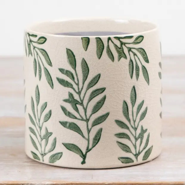 Green Leaves Plant Pot | 12cm