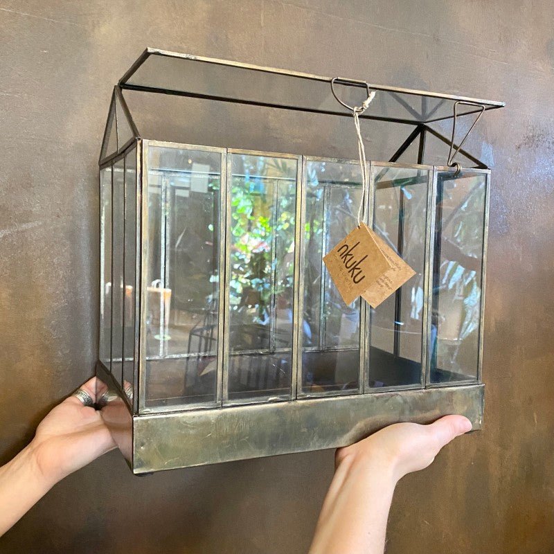 Aged Brass Terrarium - Large - grow urban. UK