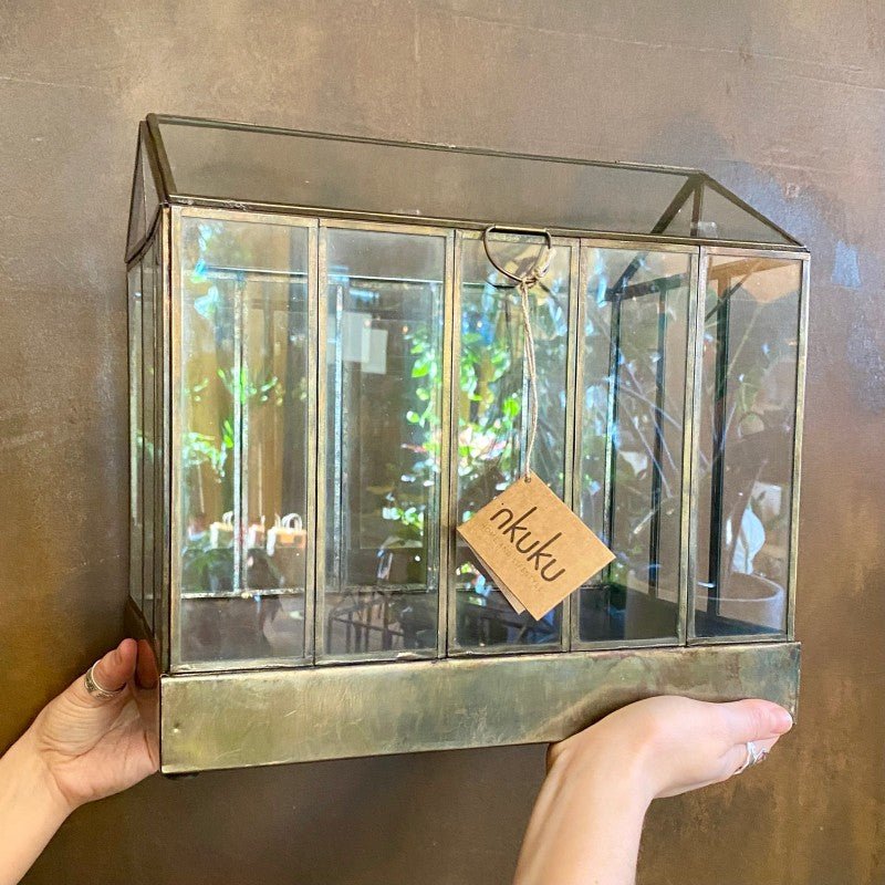 Aged Brass Terrarium - Large - grow urban. UK
