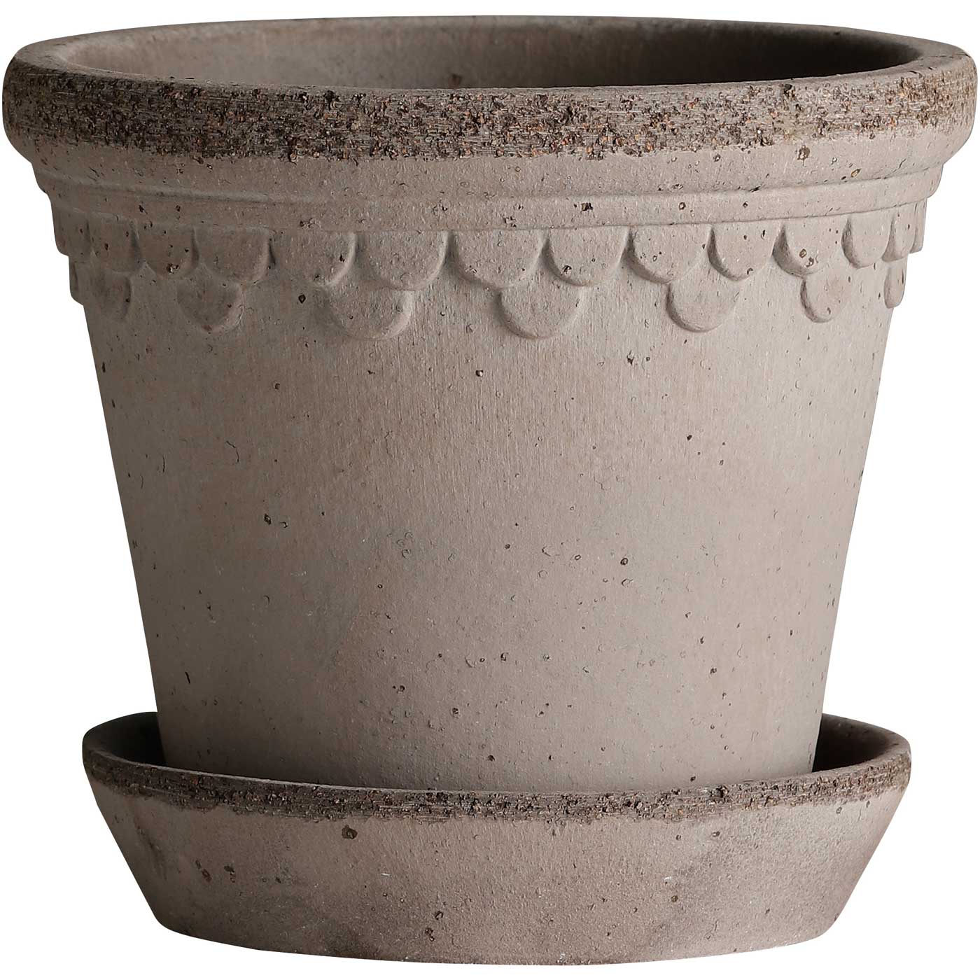 Bergs Potter Copenhagen Pot & Saucer Set - Grey Terracotta