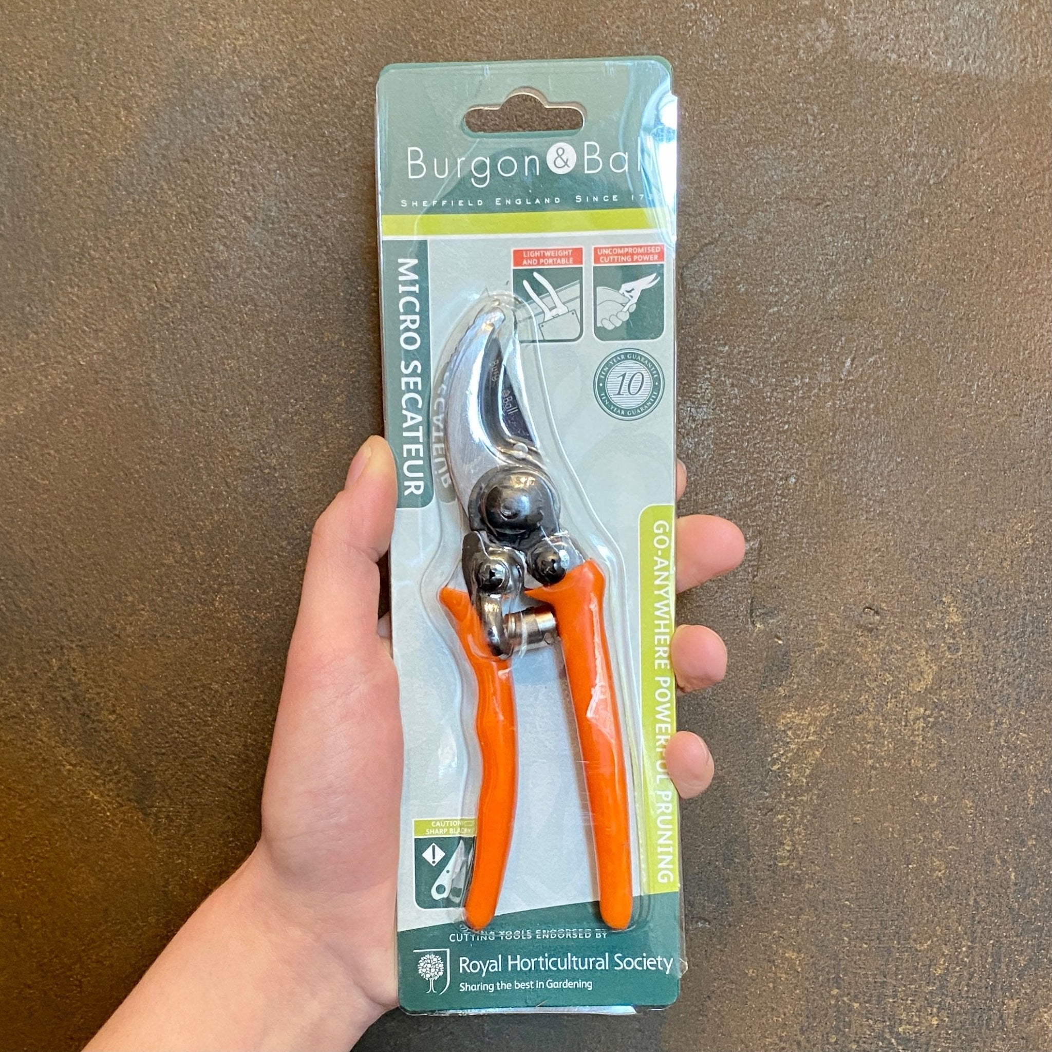 Micro Secateurs by Burgon & Ball (Orange) - grow urban. UK