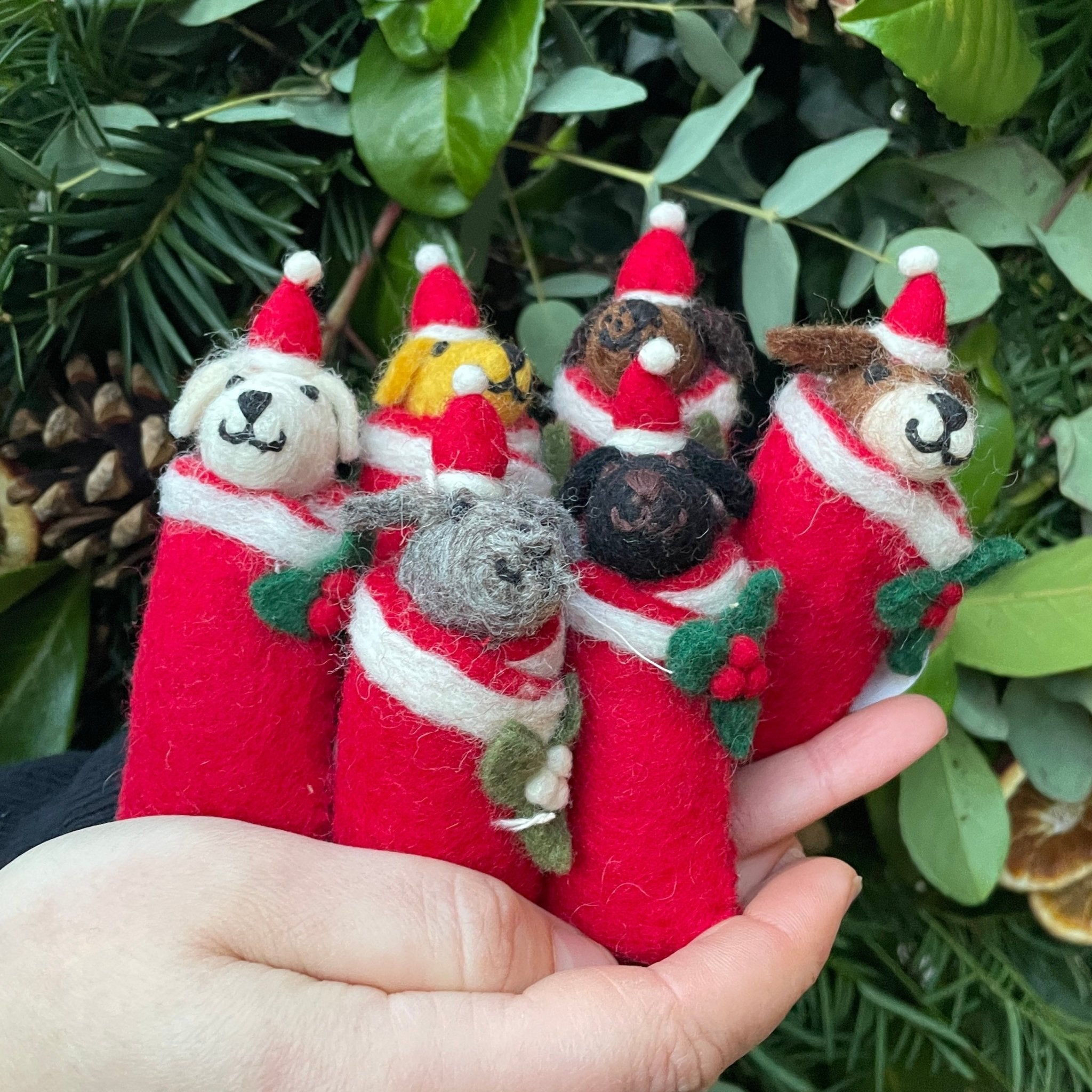 Swaddling Puppies (Lucky Dip) | Felt Christmas Decoration - grow urban. UK