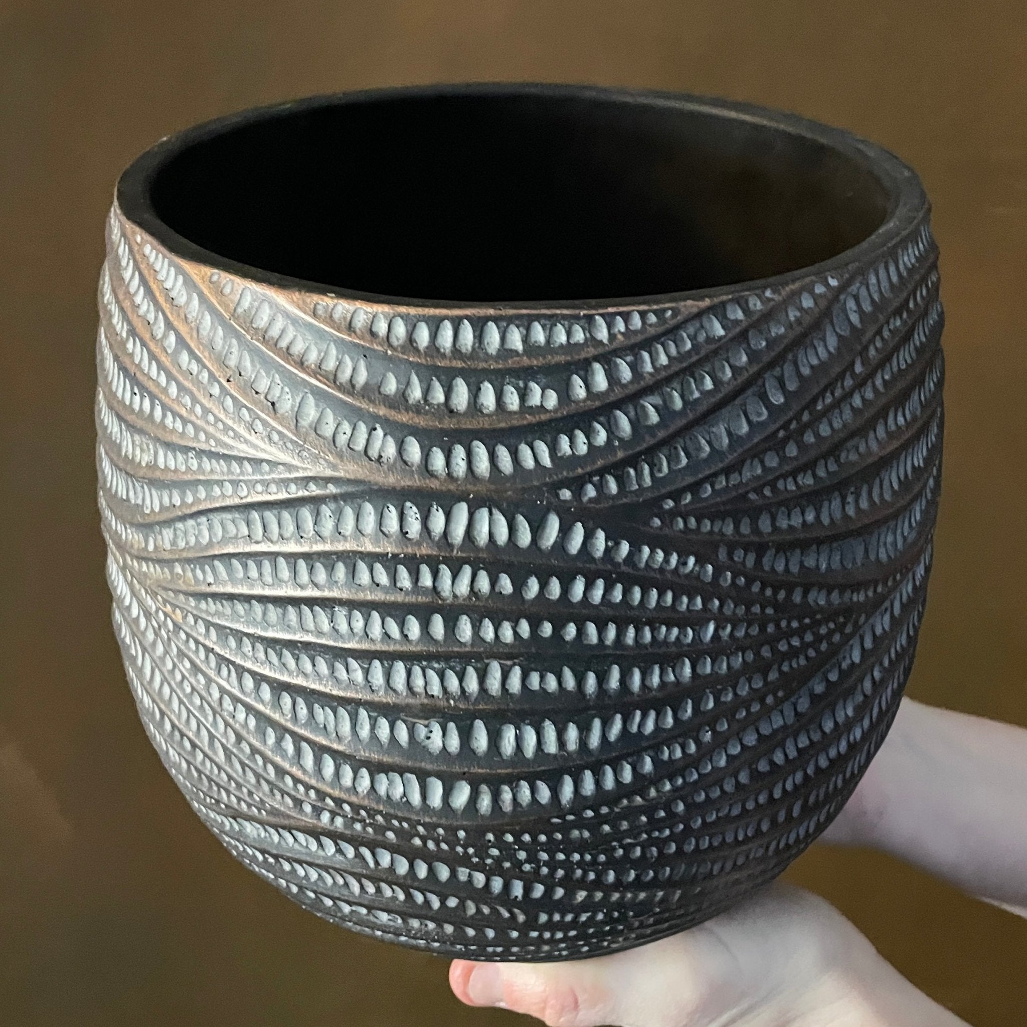 Swirl Pot - Charcoal | 20cm - grow urban. UK
