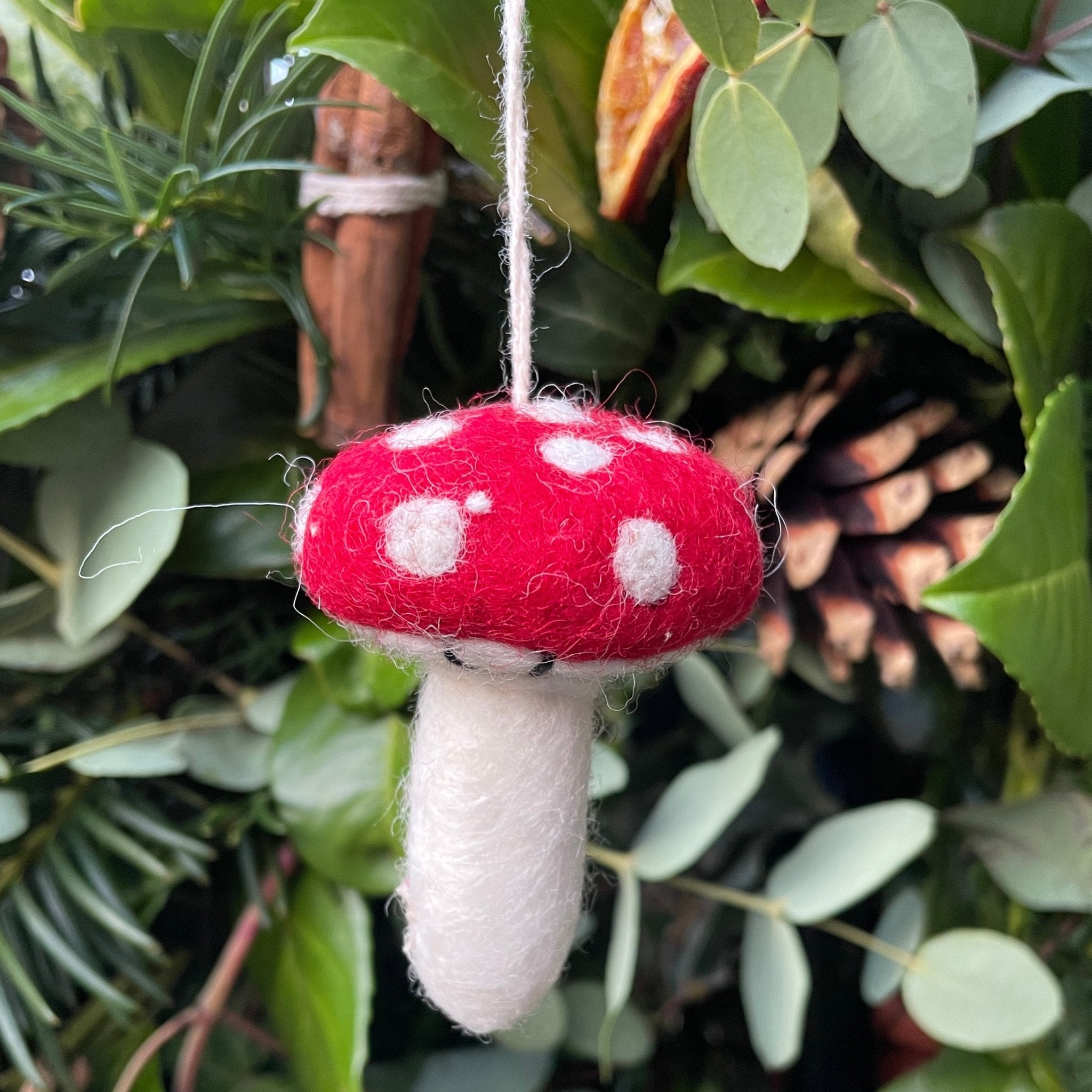 Toadstool | Felt Christmas Decoration - grow urban. UK