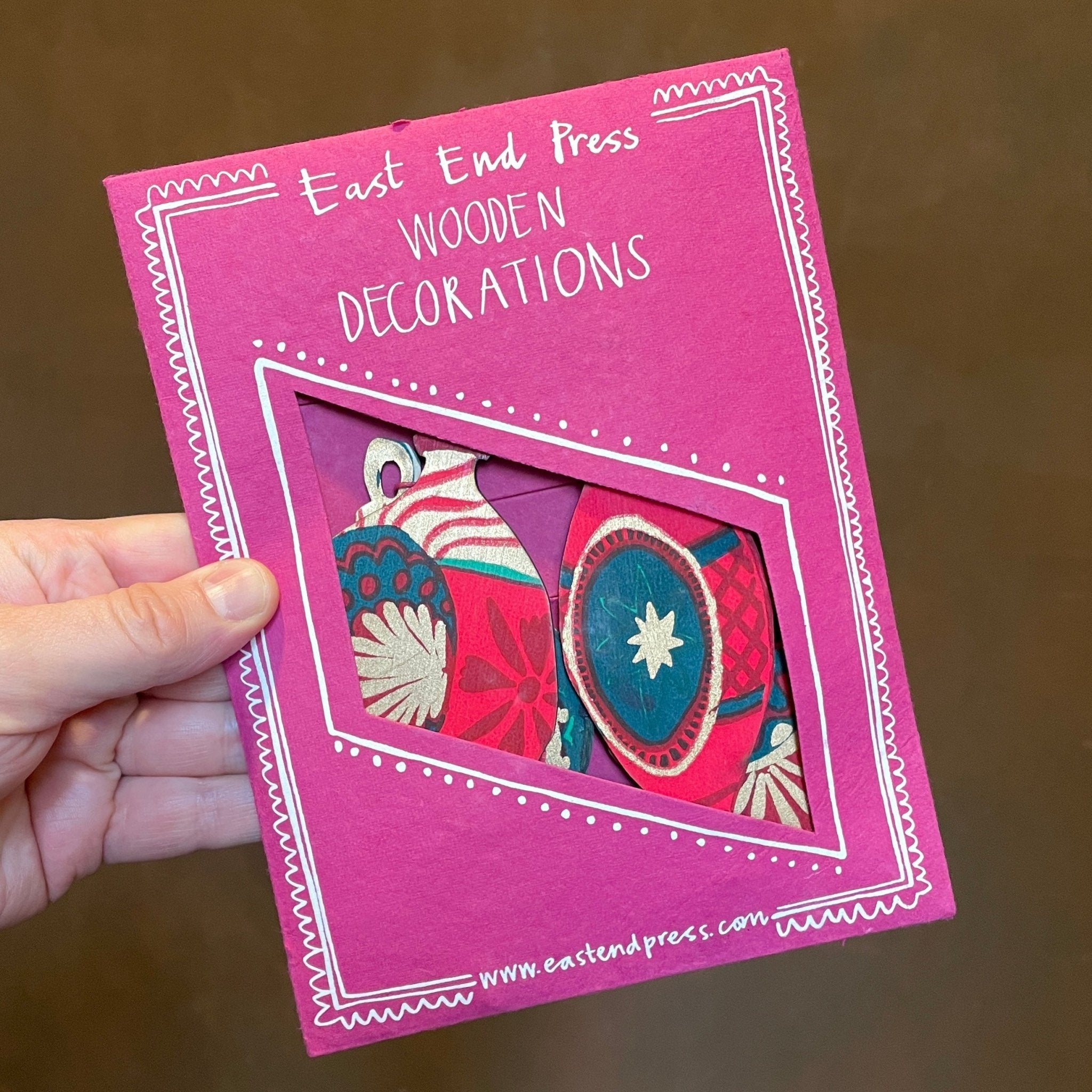 Wooden Bauble Decorations - 4 Pack - grow urban. UK