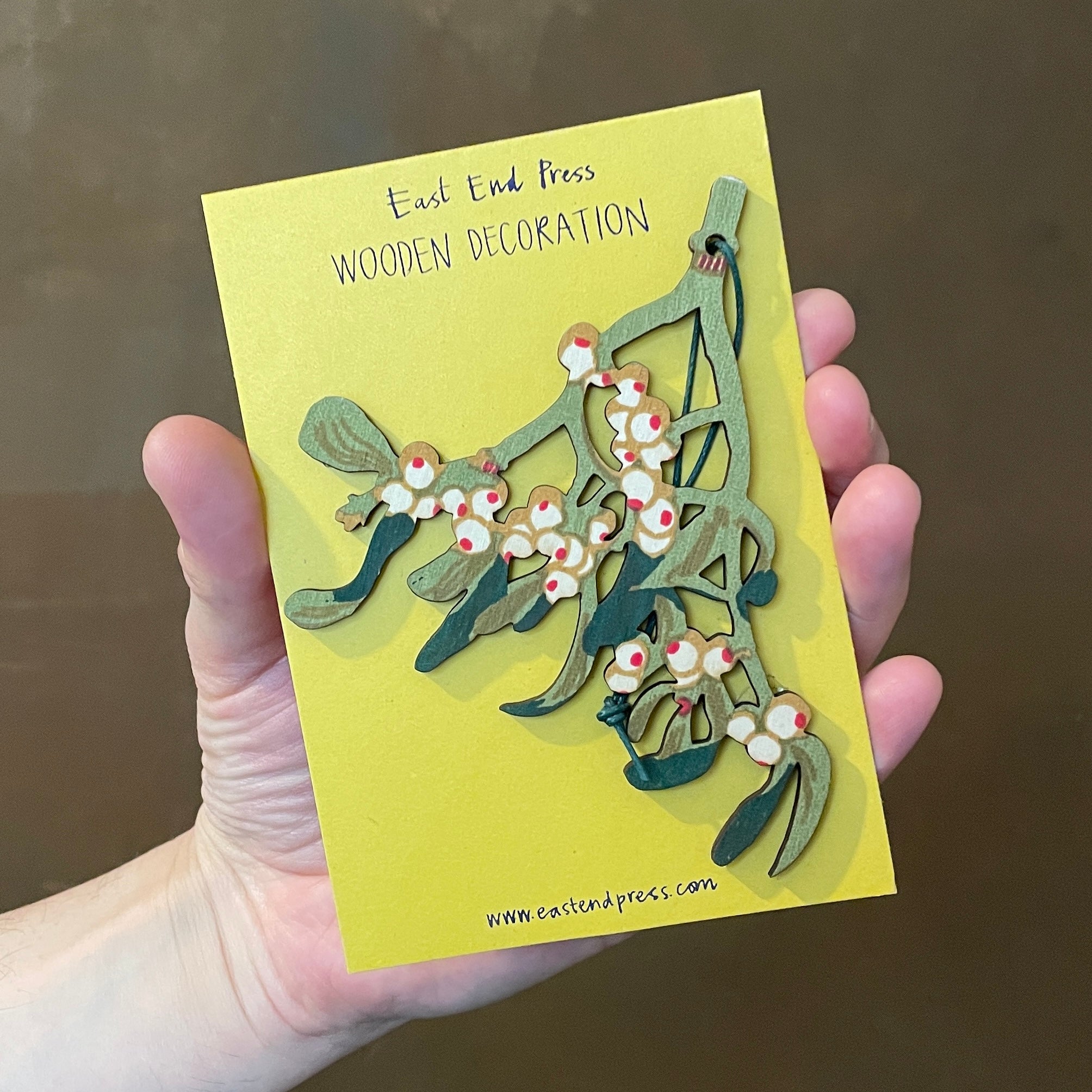 Wooden Mistletoe Tree Decoration - grow urban. UK