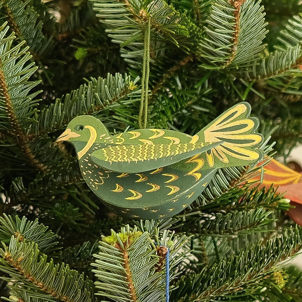 Partridge Screen-Printed Christmas Decoration | East End Press