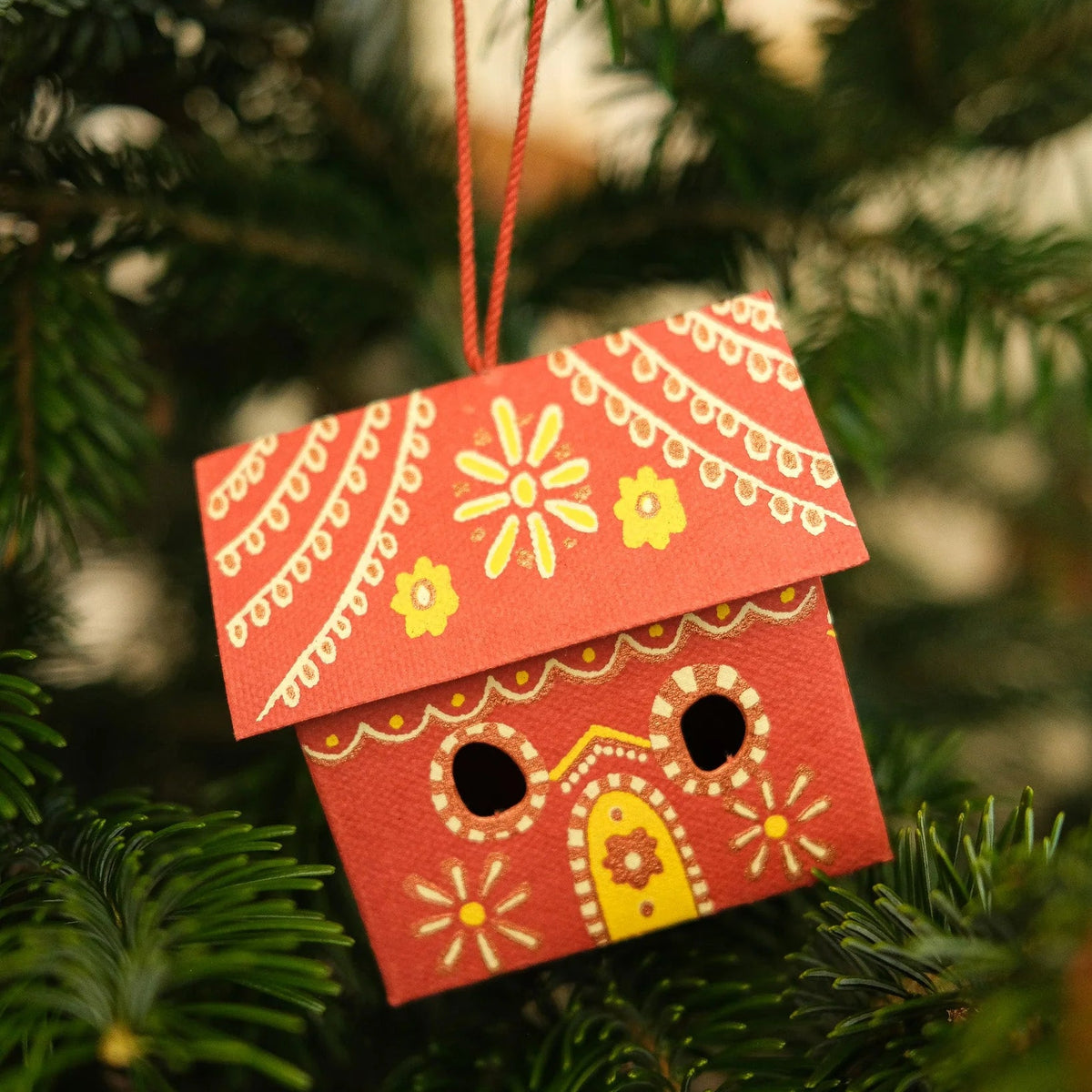 Gingerbread House Screen-Printed Christmas Decoration | East End Press