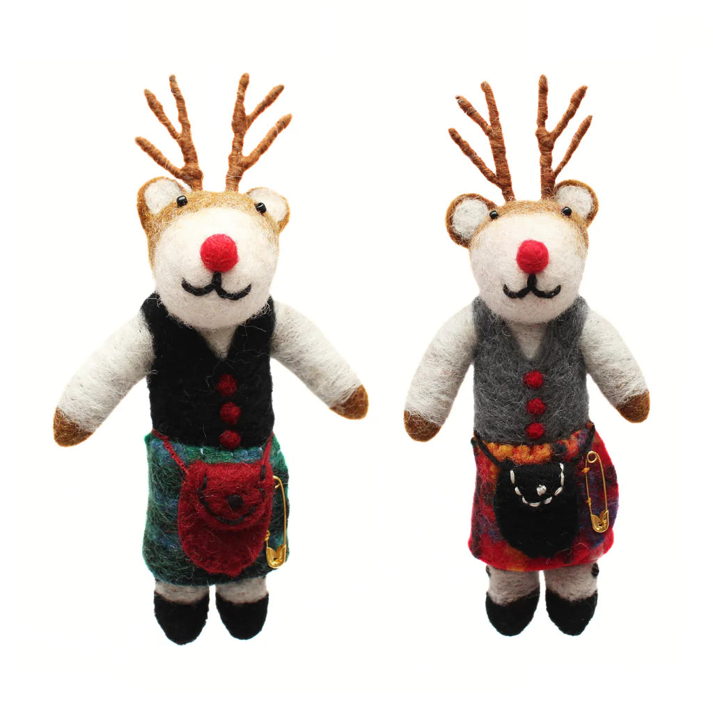 Reindeer in Kilt | Felt Christmas Decoration