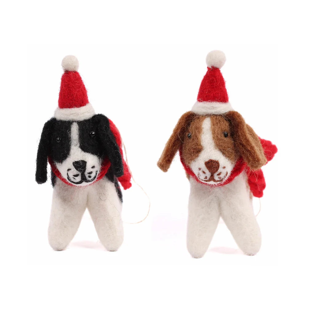 Spaniel with Hat & Scarf | Felt Christmas Decoration
