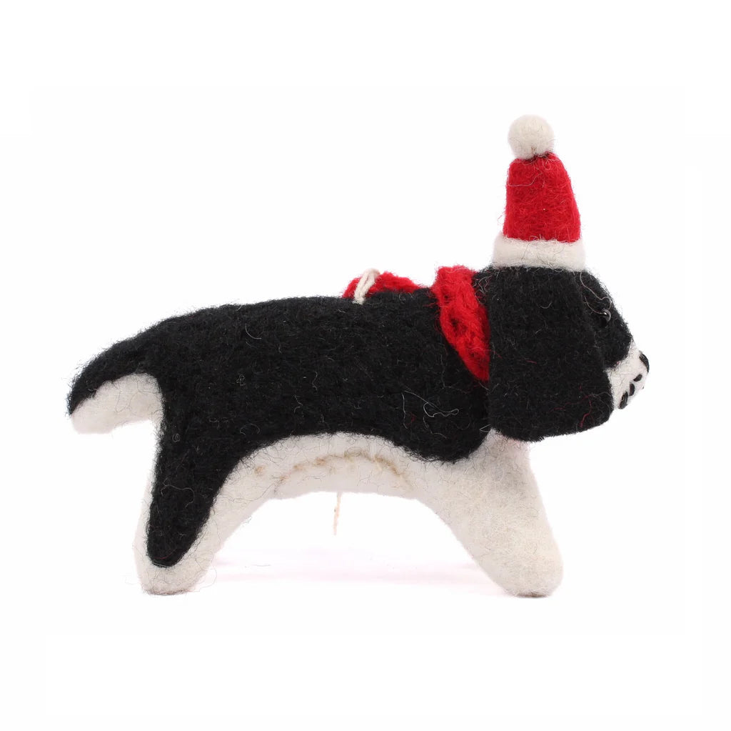 Spaniel with Hat & Scarf | Felt Christmas Decoration