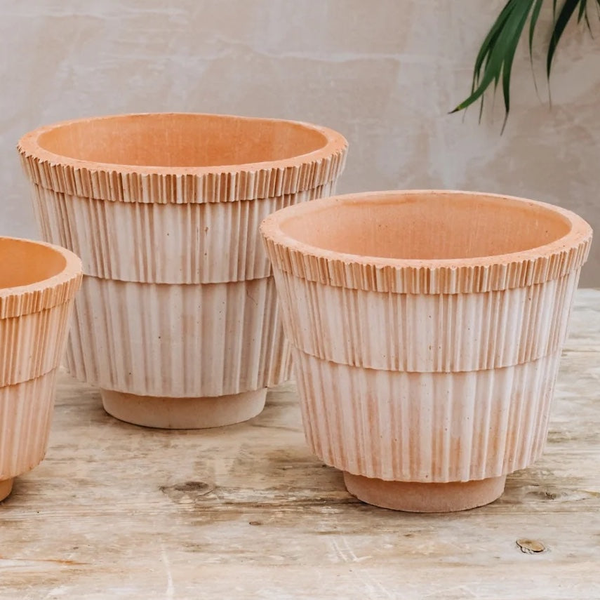 Bergs Potter Atlas Pot & Saucer Set - Rosa Terracotta