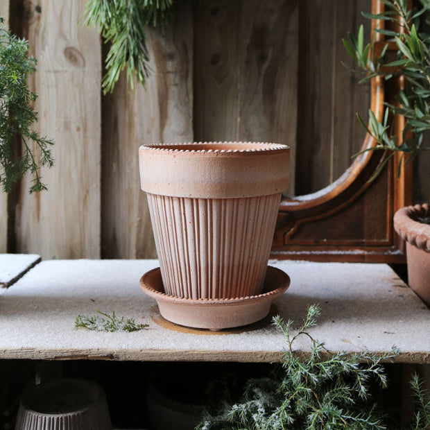 Bergs Potter Simona Pot & Saucer Set - Rosa Terracotta