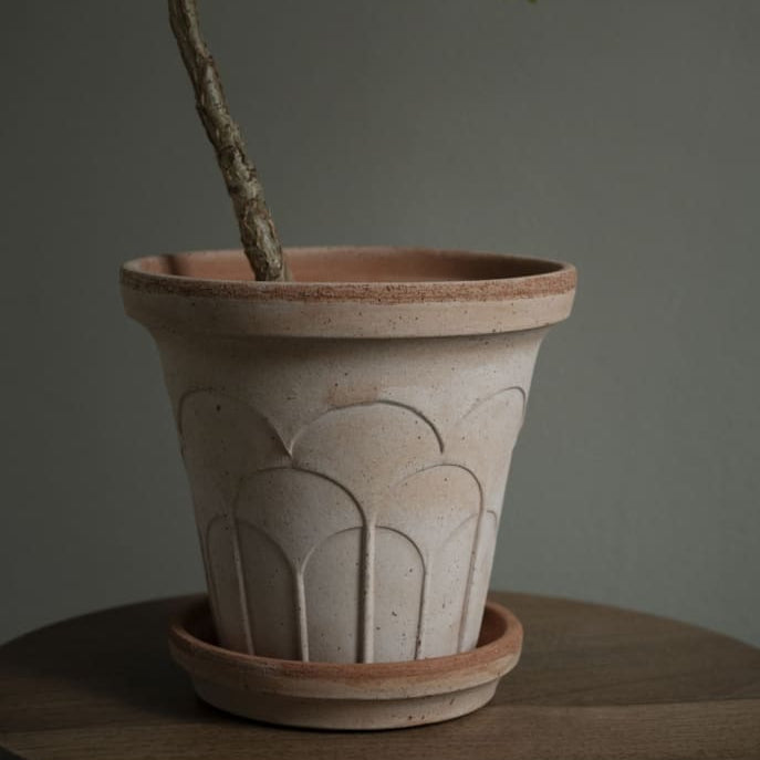 Bergs Potter Fleur Pot & Saucer Set - Rosa Terracotta