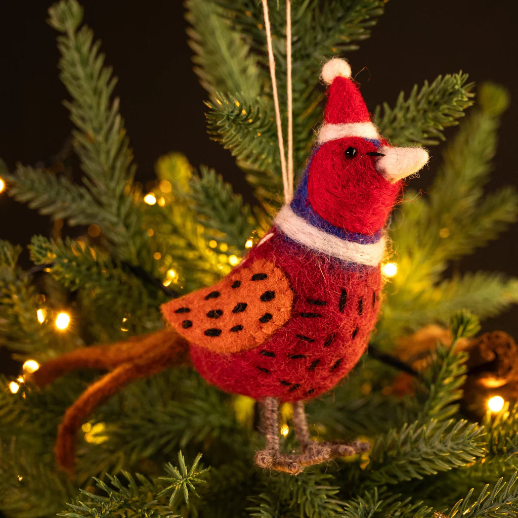 Christmas Pheasant | Felt Christmas Decoration