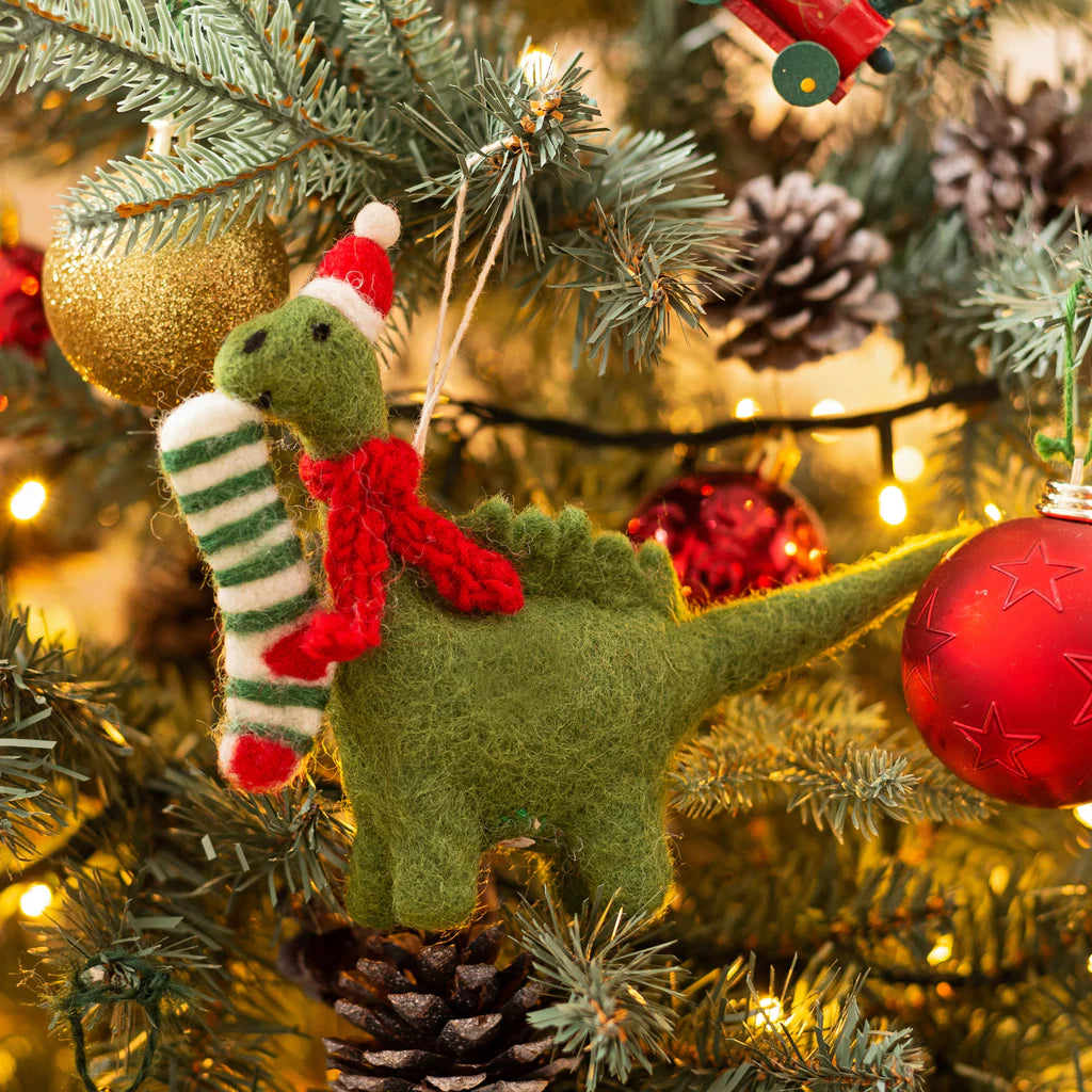 Diplodocus with Stocking | Felt Christmas Decoration
