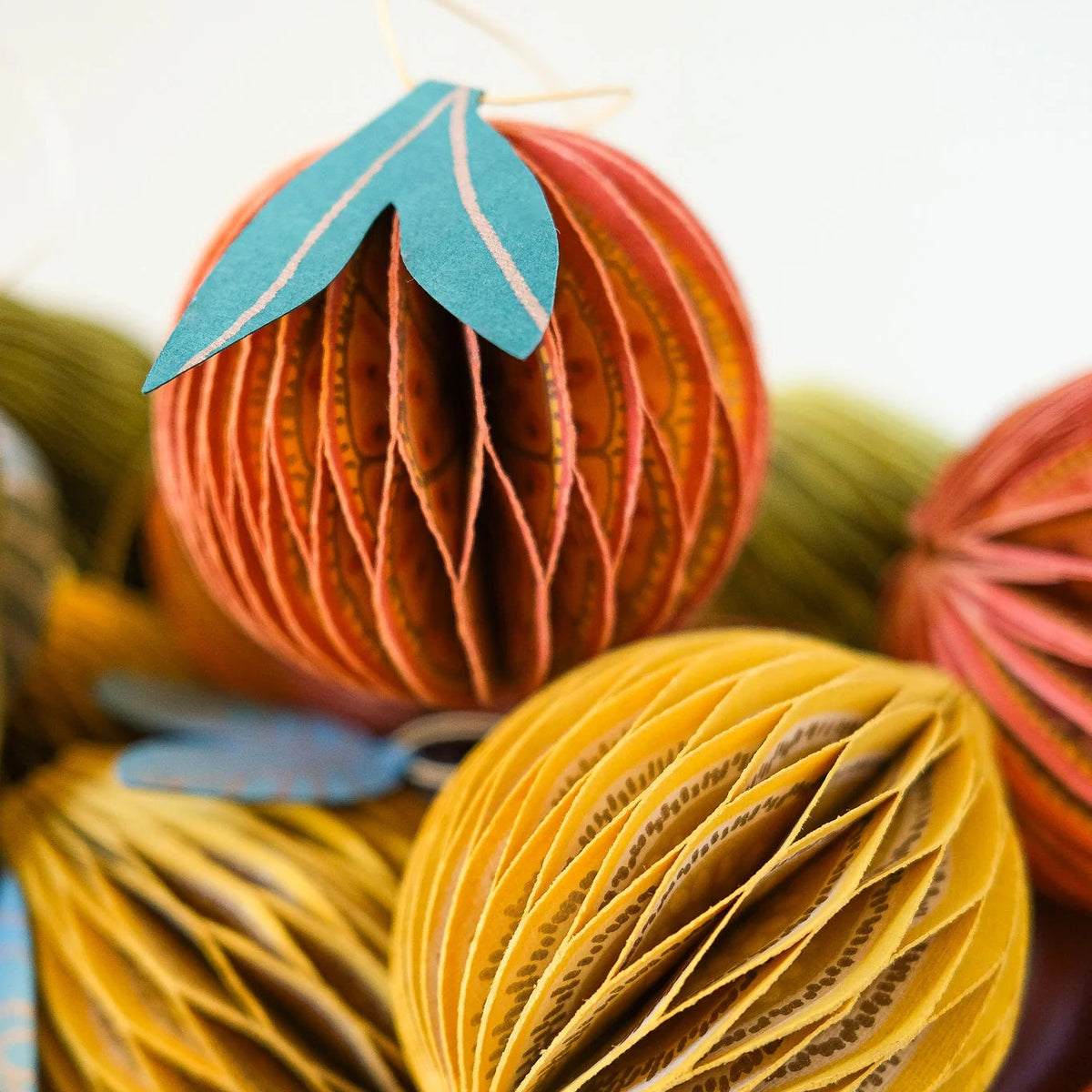 Orange Honeycomb Christmas Decoration | East End Press