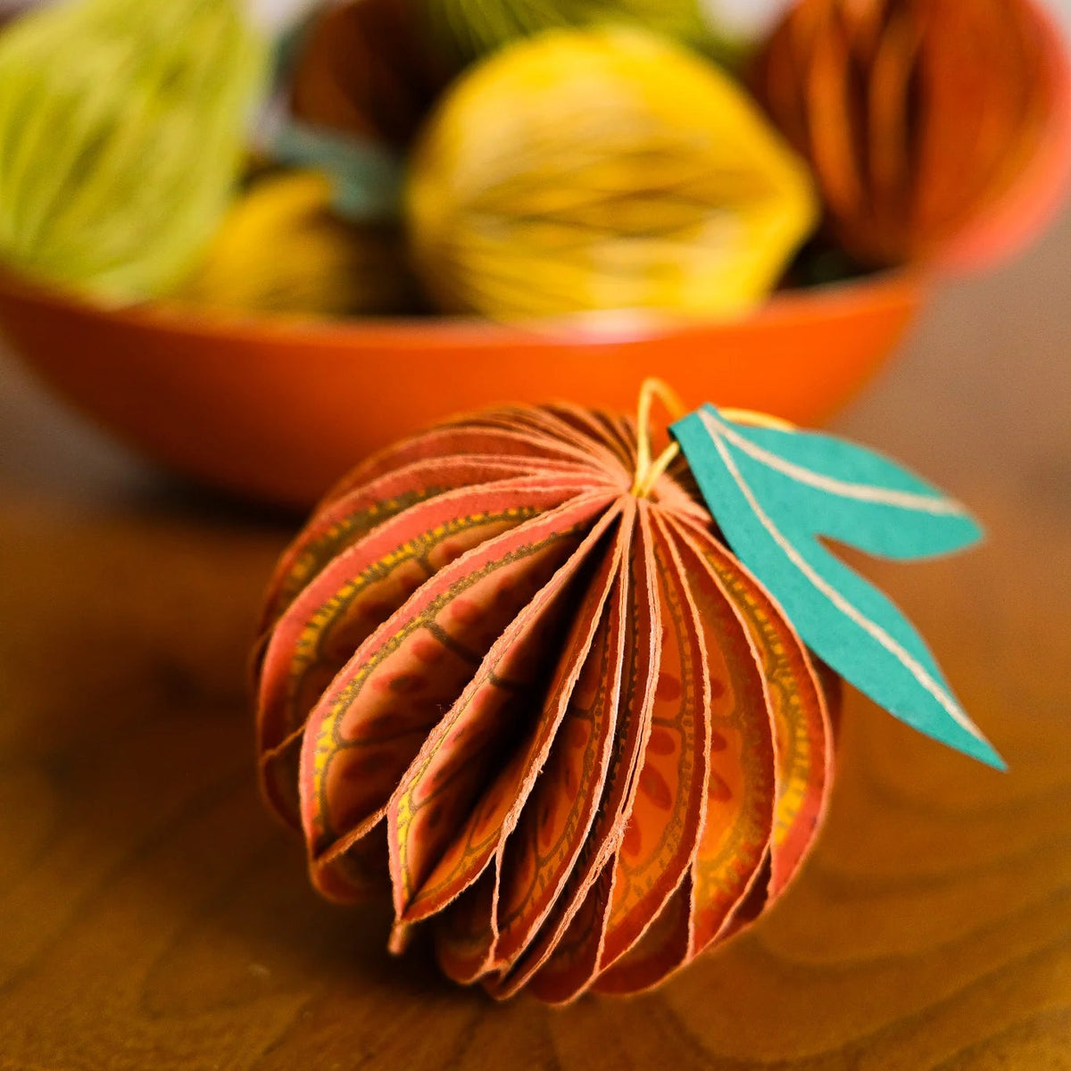 Orange Honeycomb Christmas Decoration | East End Press