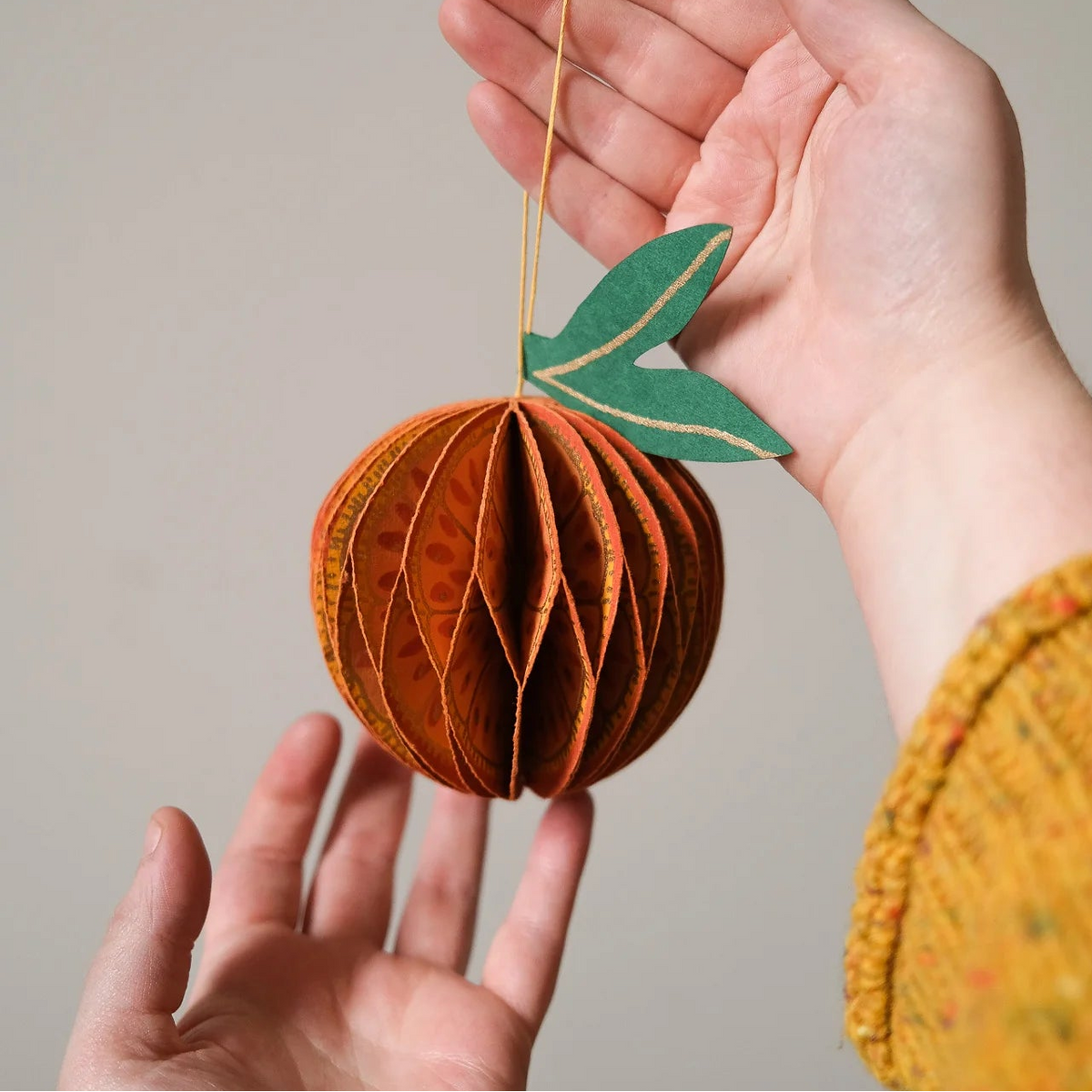Orange Honeycomb Christmas Decoration | East End Press