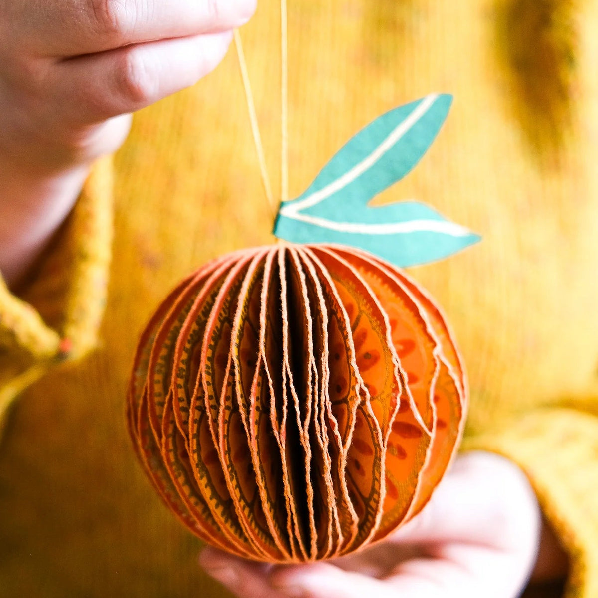 Orange Honeycomb Christmas Decoration | East End Press
