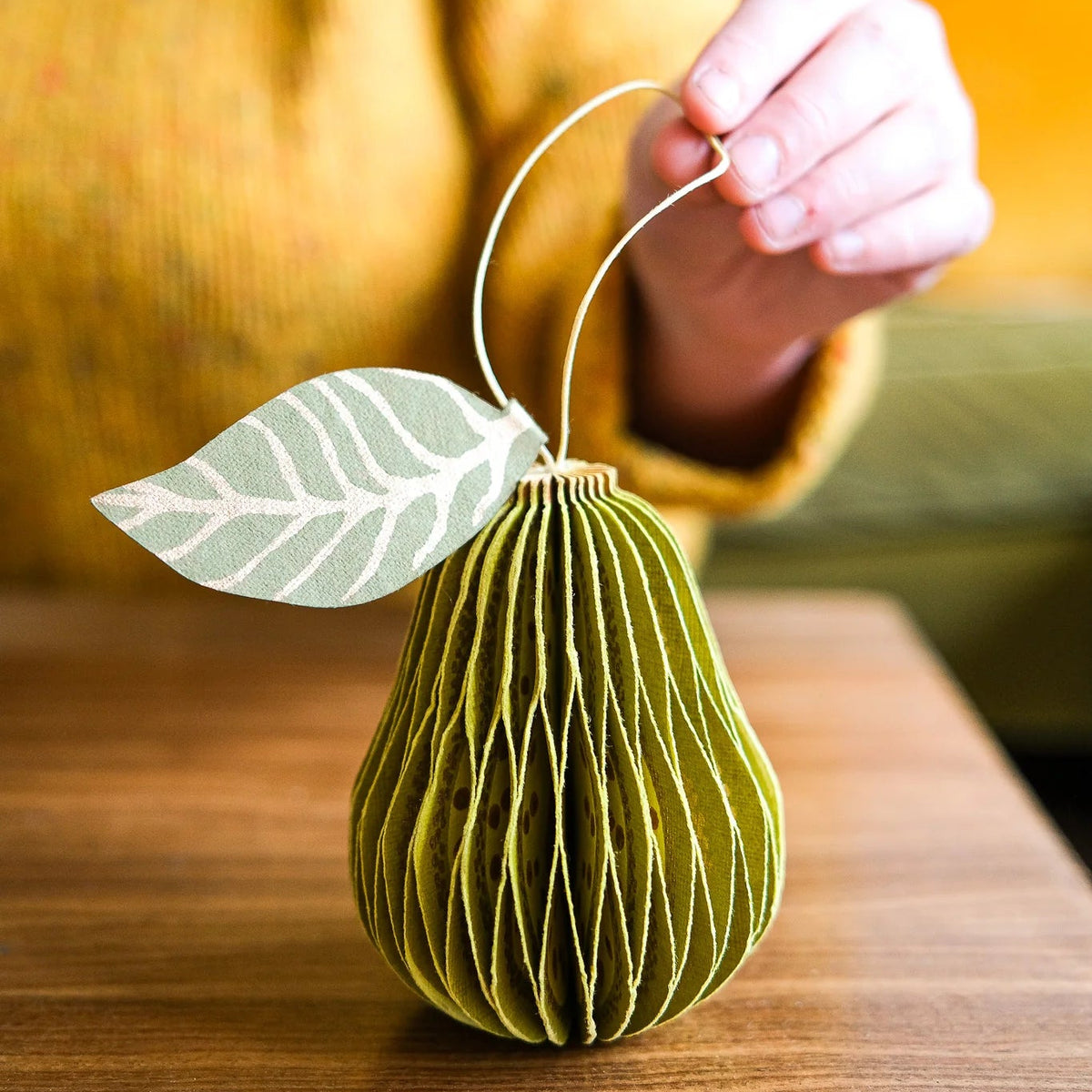 Pear Honeycomb Christmas Decoration | East End Press
