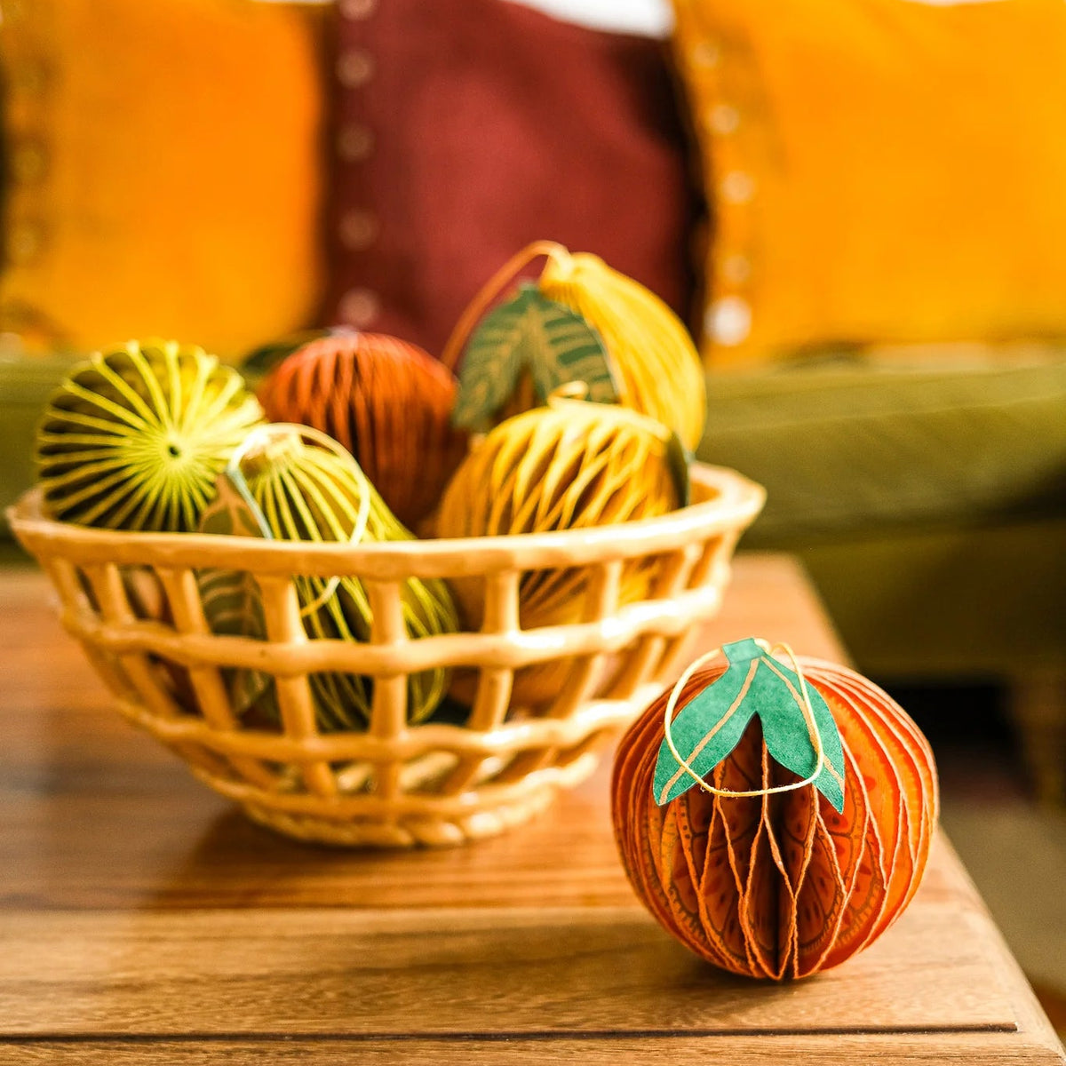 Orange Honeycomb Christmas Decoration | East End Press