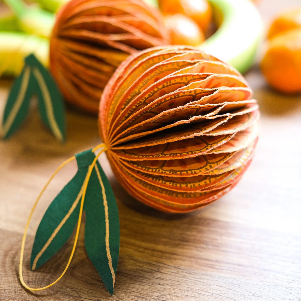 Orange Honeycomb Christmas Decoration | East End Press