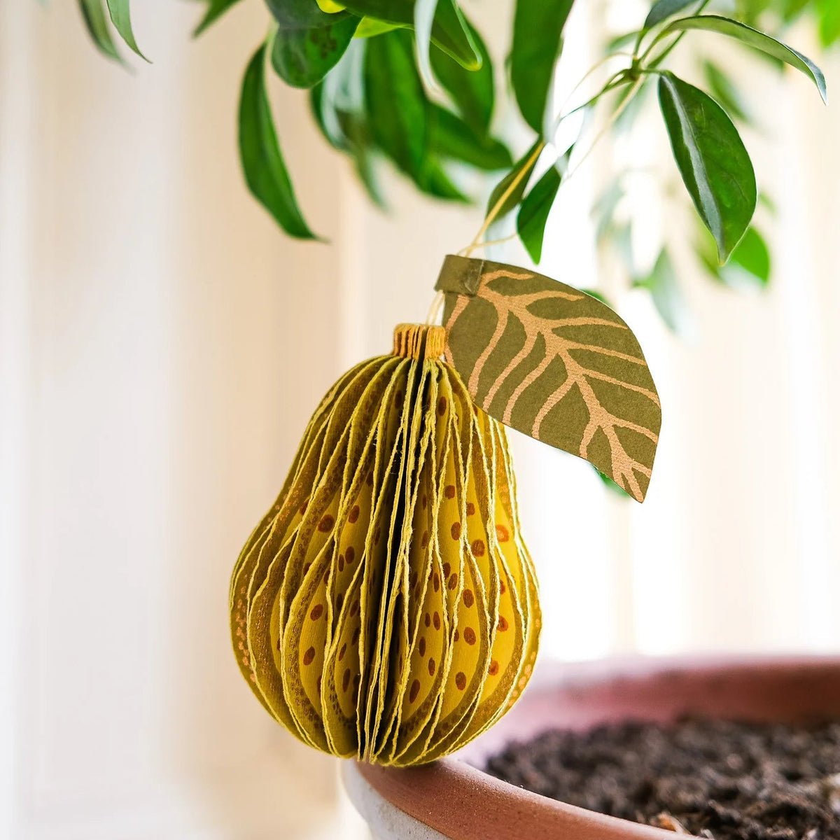 Pear Honeycomb Christmas Decoration | East End Press