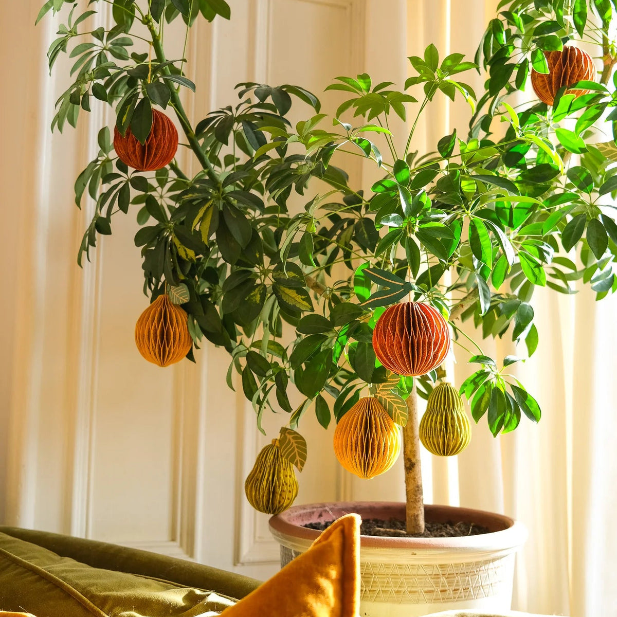 Orange Honeycomb Christmas Decoration | East End Press
