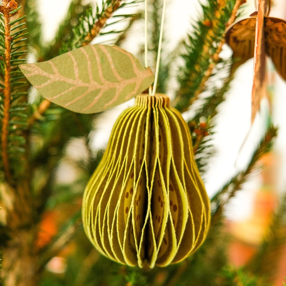 Pear Honeycomb Christmas Decoration | East End Press