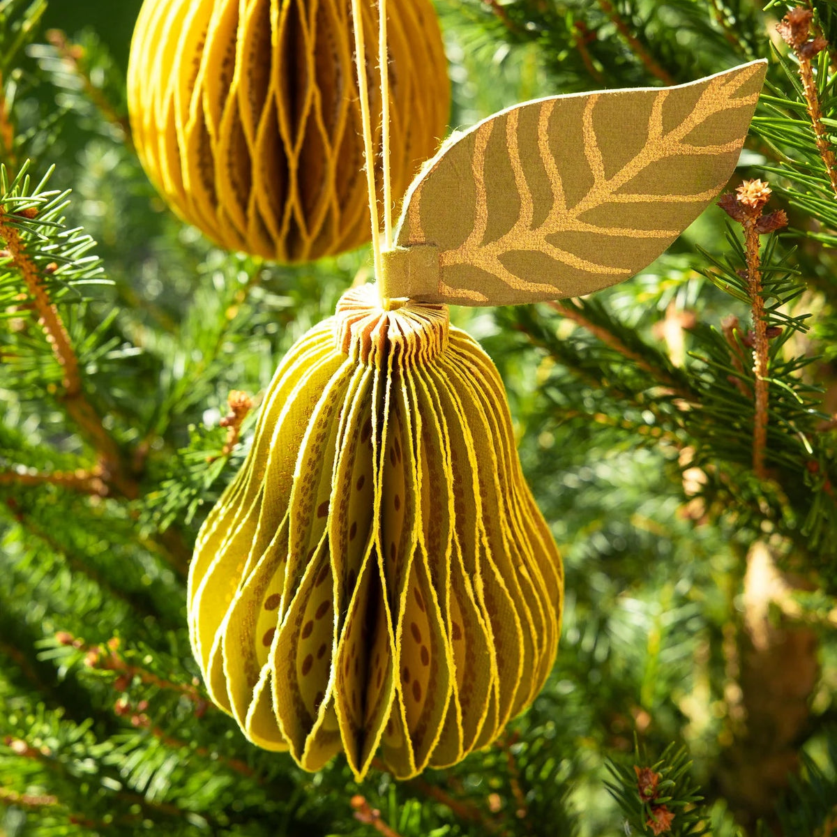 Pear Honeycomb Christmas Decoration | East End Press